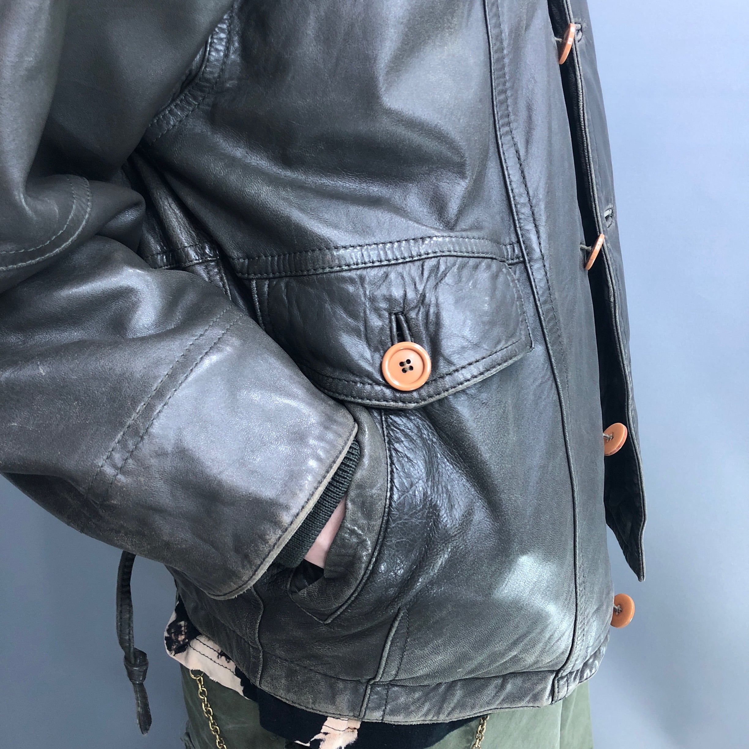 イッセイミヤケ HAI SPORTING GEAR】アーカイブ ラムレザーギミックJKT