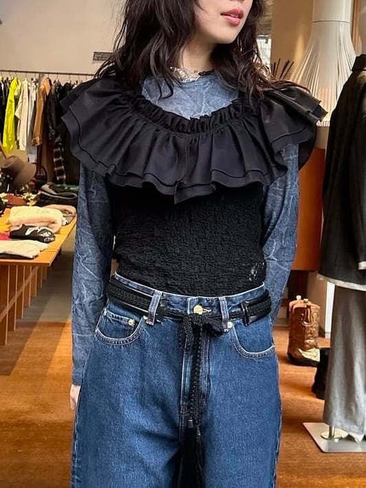 25SS】FUMIE TANAKA フミエタナカ /big frill lace cami / フリル