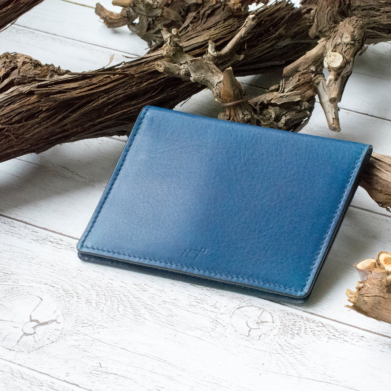 C116 本革 藍染め 10°(じゅうど) カードケース | Kinuya Indigo