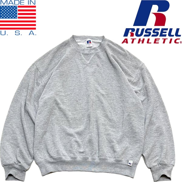 1点物◇USA製ビンテージ90sラッセル前Vグレースウェット古着メンズXL