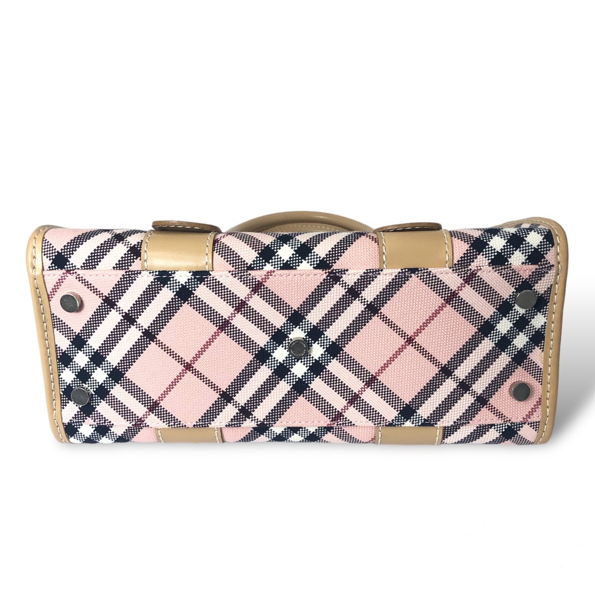 中古】 バーバリー ハンドバッグ ノバチェック ブルーレーベル ピンク