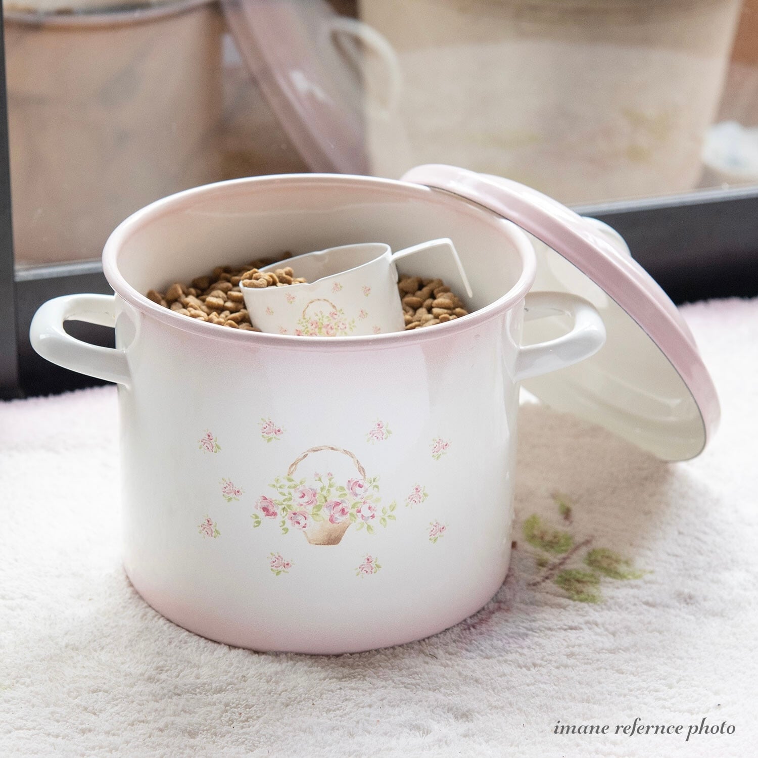 ☘️イマン imane ☘️ イヴ ホーロー製蓋付き特大バケツ ストッカー