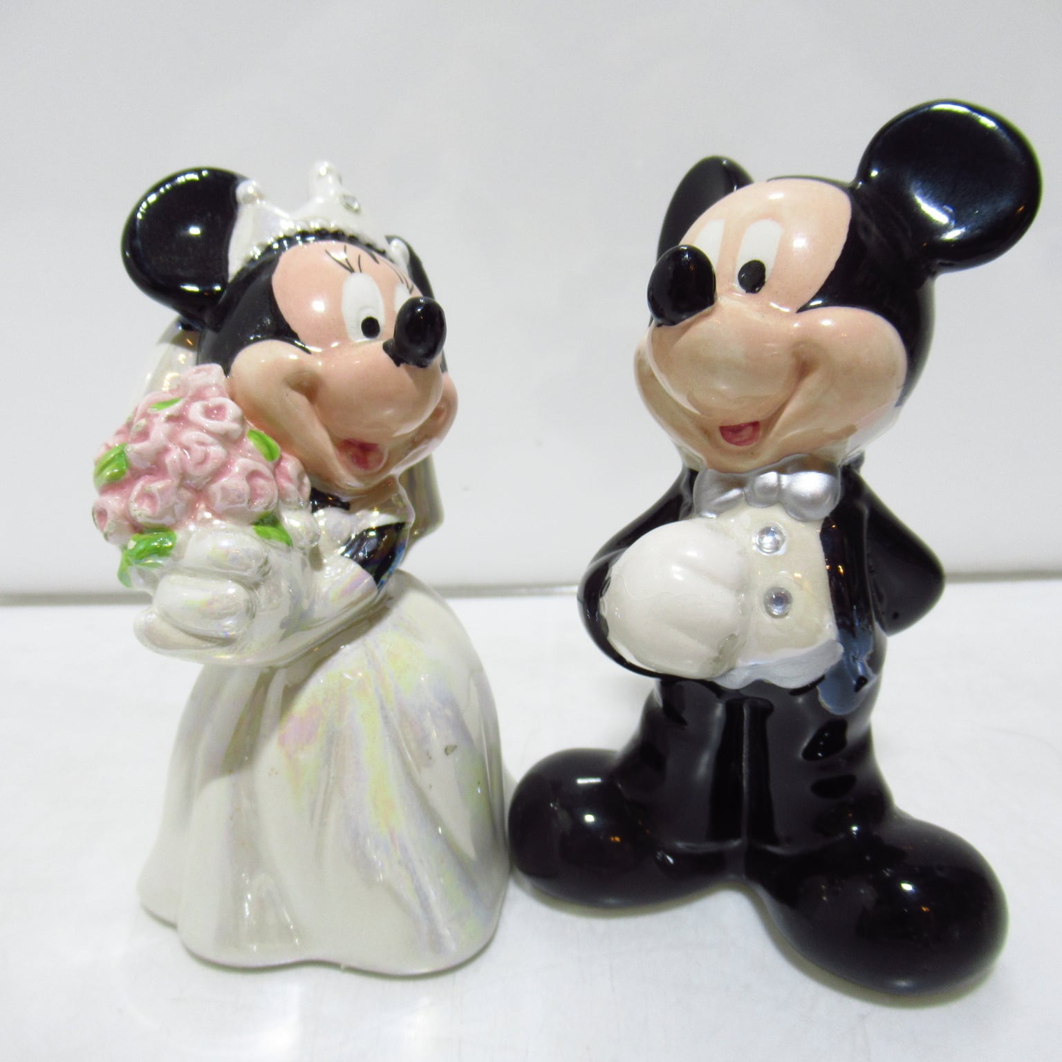 Disney ディズニー 陶器 ミッキー＆ミニー ソルト＆シュガー入れ [&2