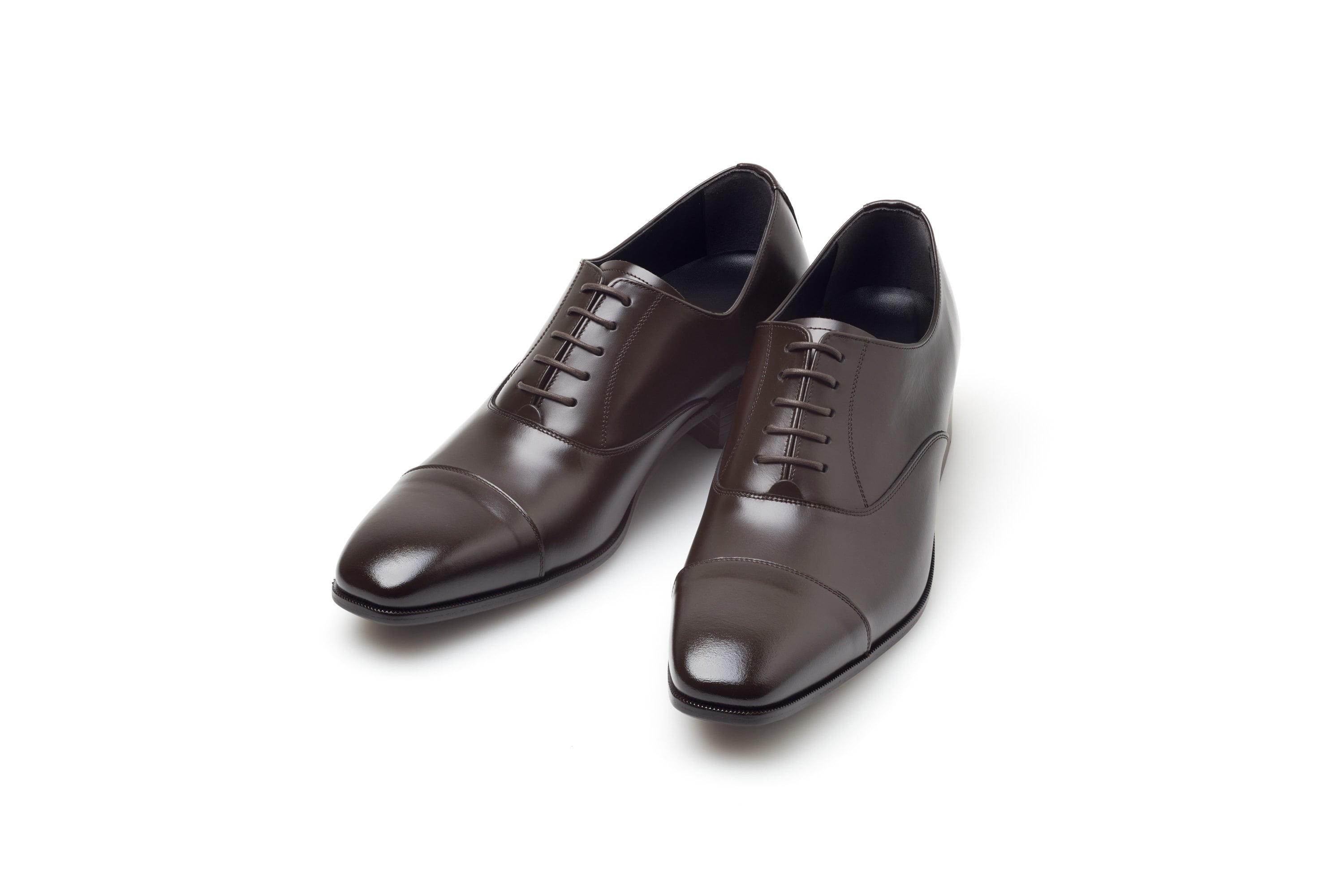 6cmUP シークレットシューズ〉ストレートチップ／茶 | 6cmアップの