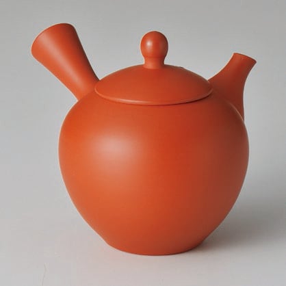 Y50 常滑焼 弘二作 弘二朱泥丸型印籠急須300cc 伝統工芸 急須 湯呑