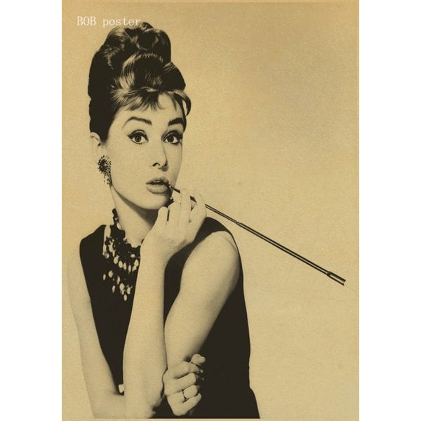アート ポスター 壁 絵画 オードリーヘップバーン モノクロ写真