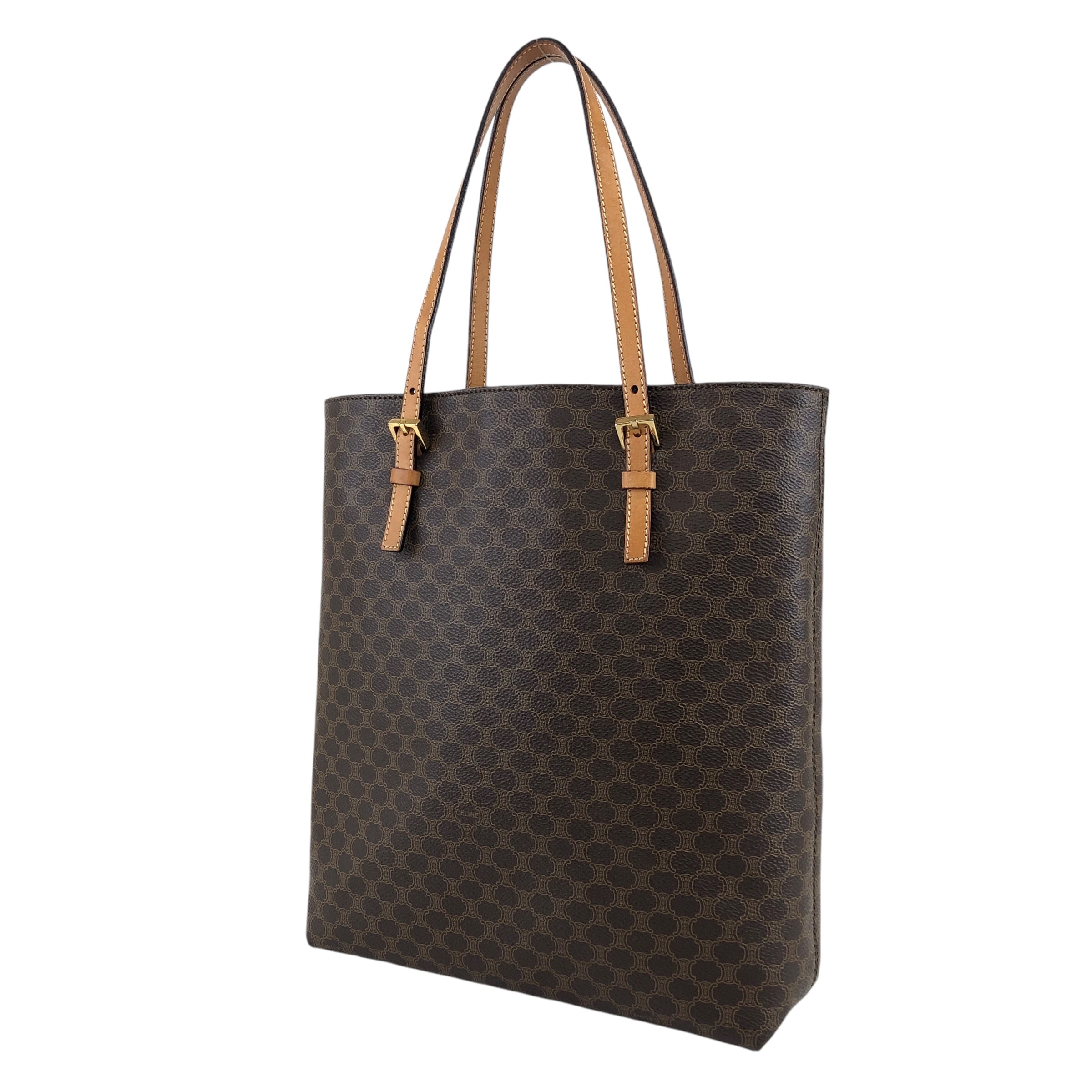 CELINE セリーヌ マカダム トートバッグ ブラウン PVCレザー vintage