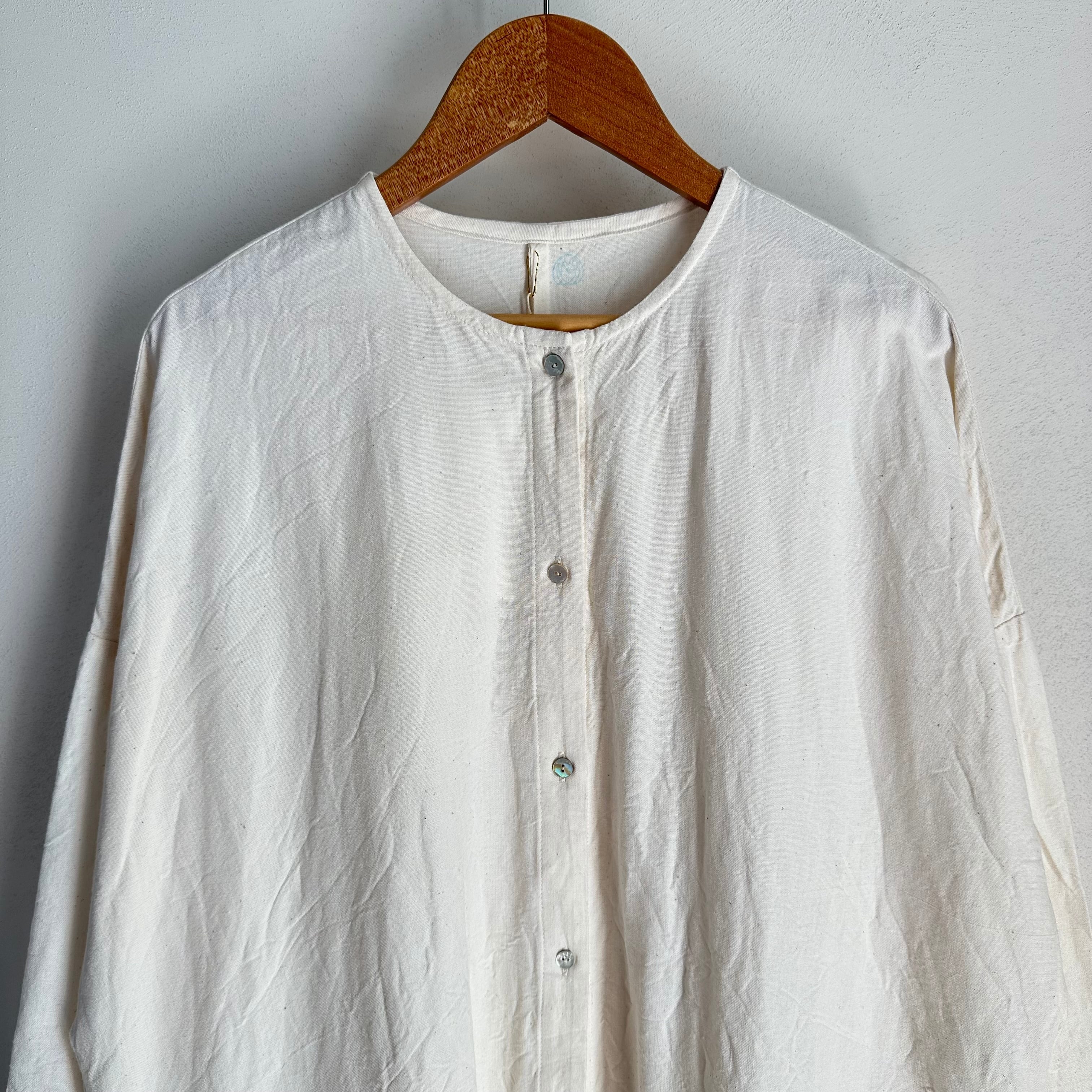 会津木綿 丸首ワンピース(＋袖丈20cm) YAMMA ヤンマ産業 | 日々花