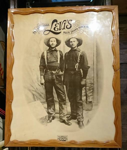 リーバイス 販促用 看板 1800年代 写真 ポスター 目 levi's antique