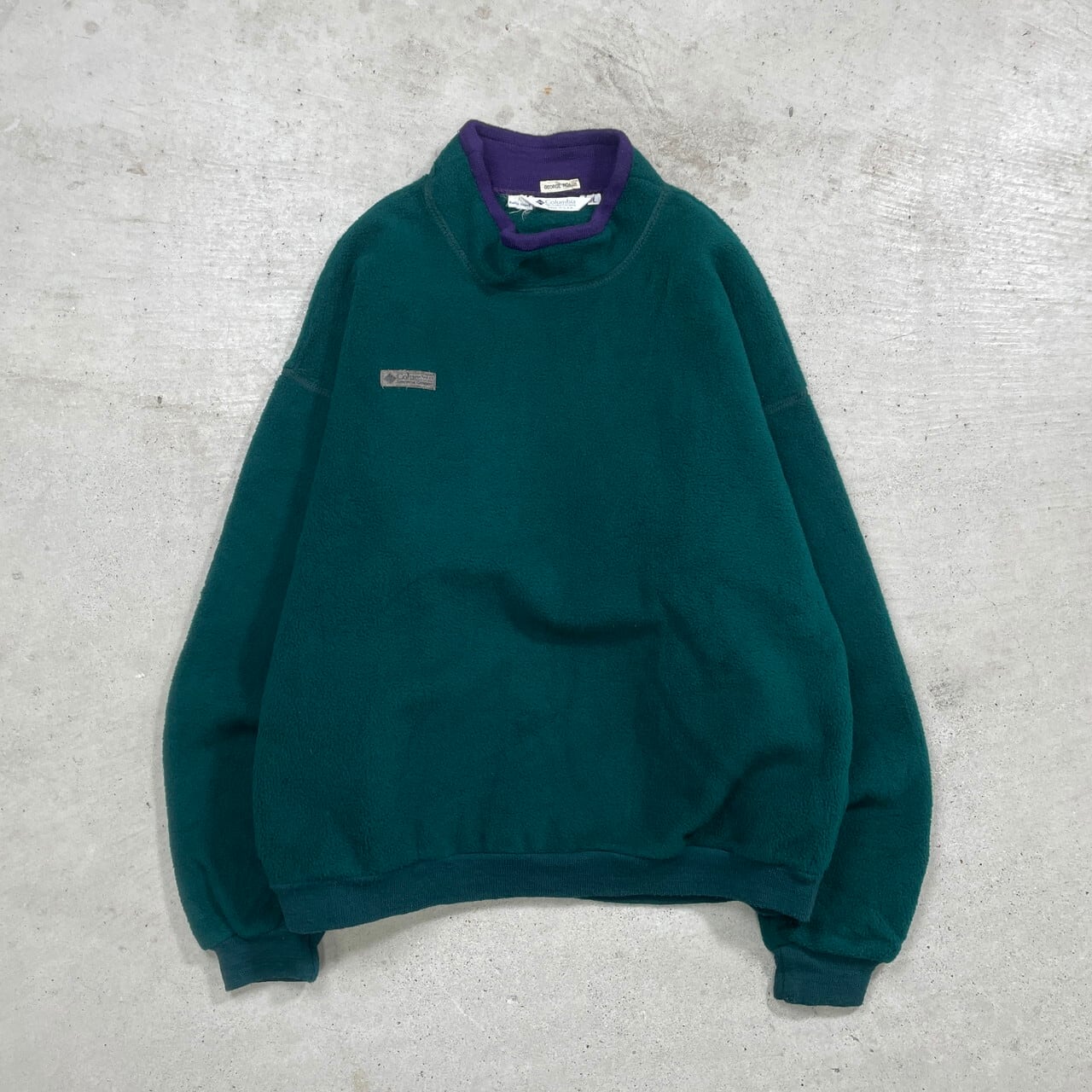90年代 USA製 Columbia コロンビア フリースプルオーバー モックネック