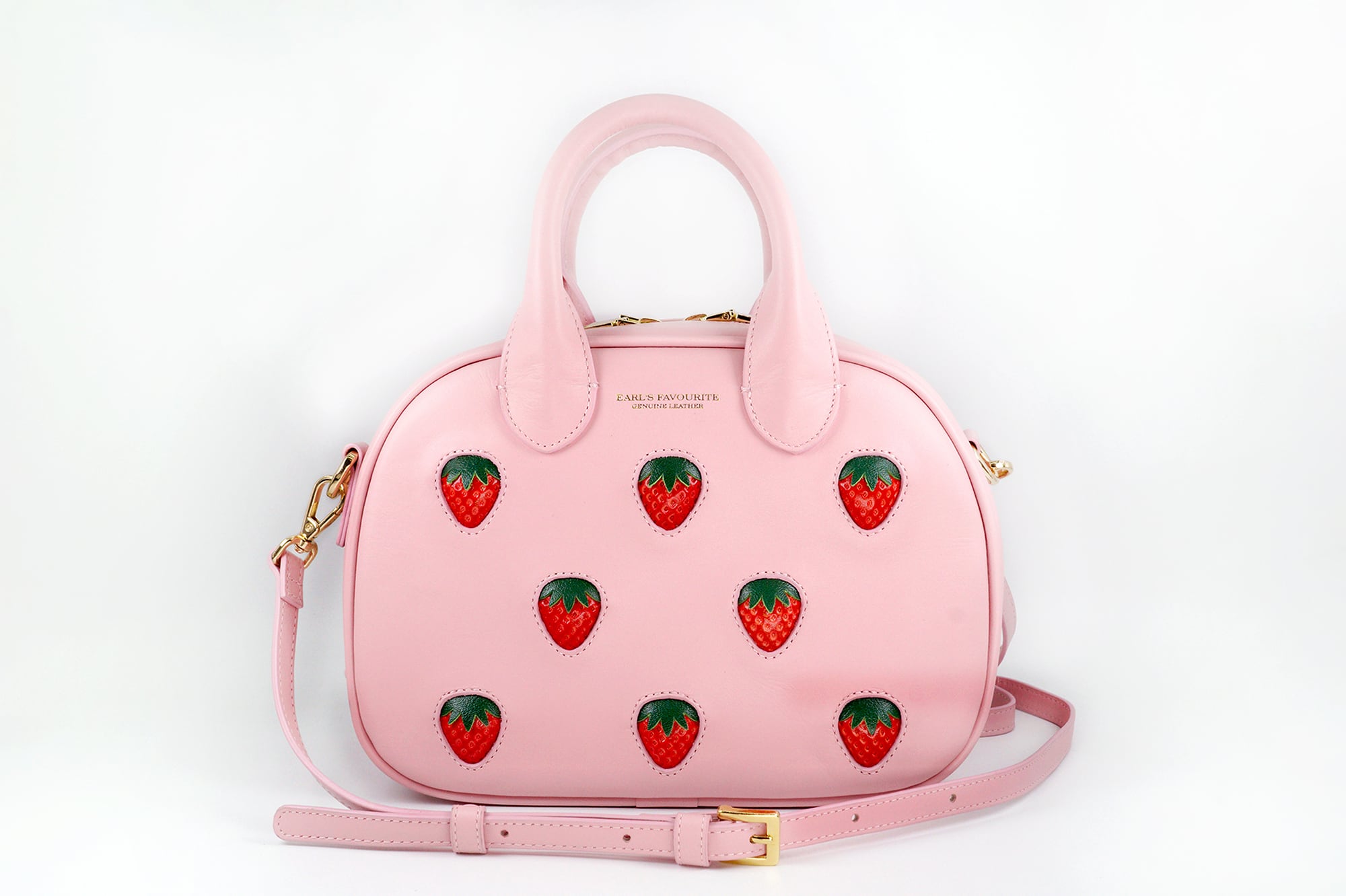 More Strawberries Collection】ミニボストンバッグ（赤いちご／ピンク