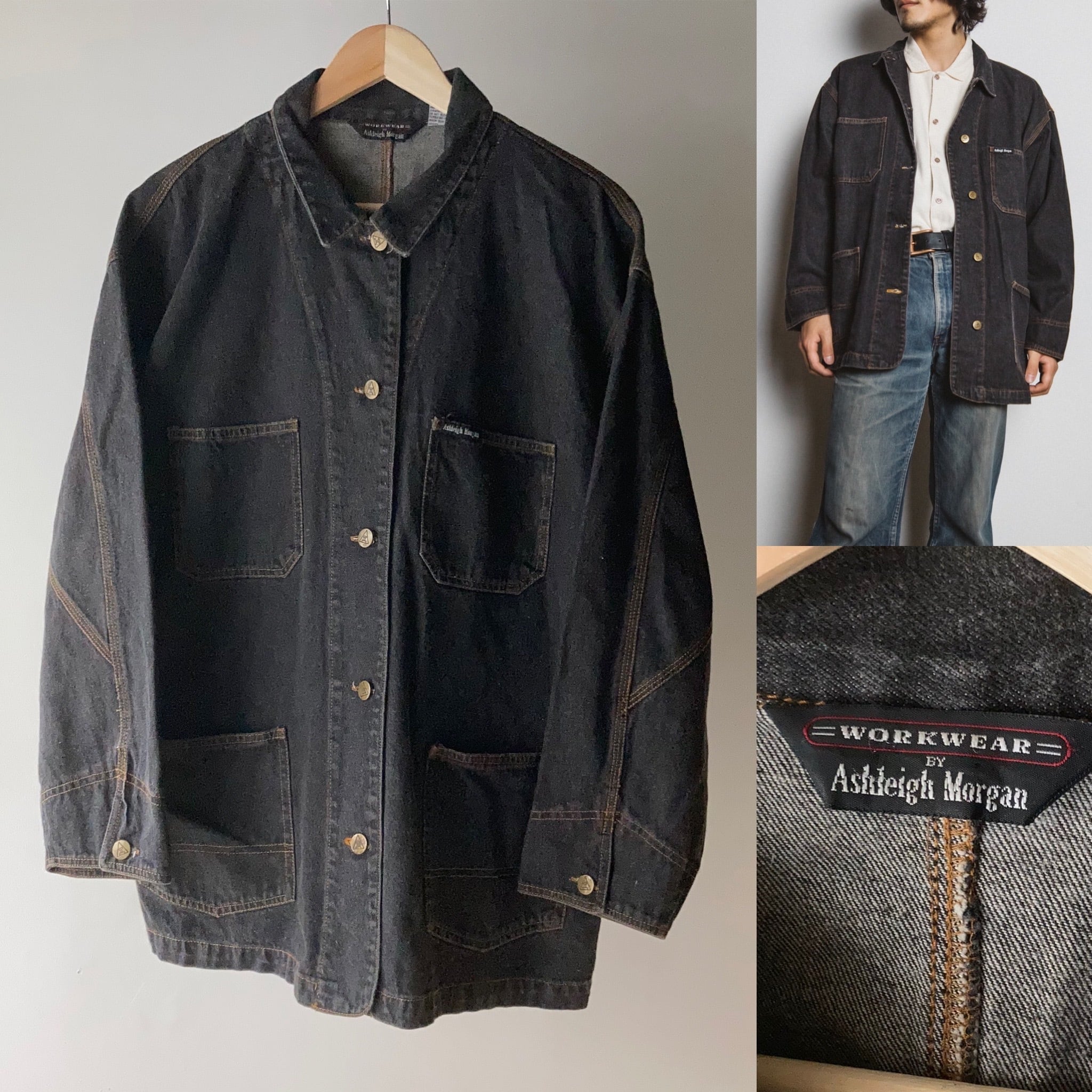 ブラックデニム カバーオールジャケット【1113T11】 | 【公式】Thrift