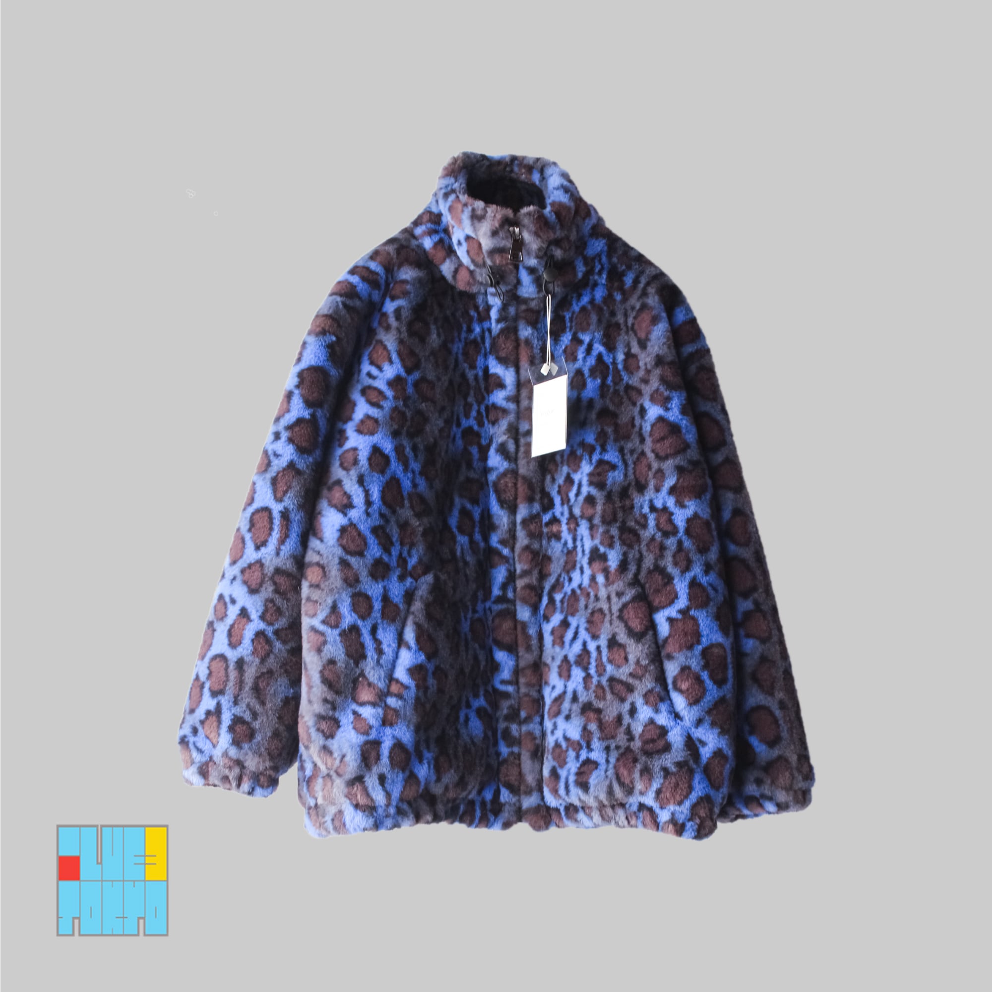 レオパード柄 ☆ ファージャケット 】 BR-3T X Blue leopard pattern