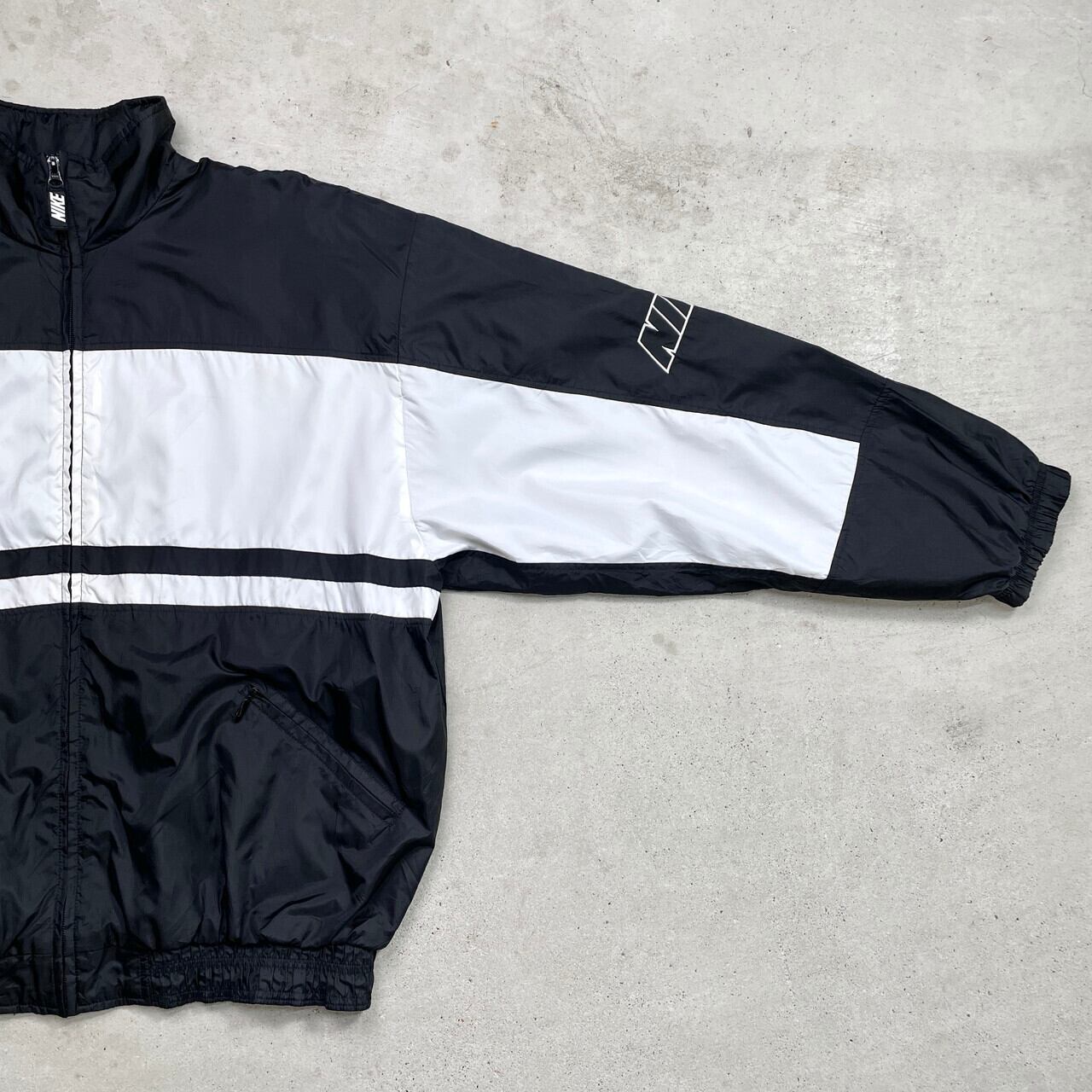 90年代 NIKE ナイキ ロゴ刺繍 ナイロンジャケット トラックジャケット