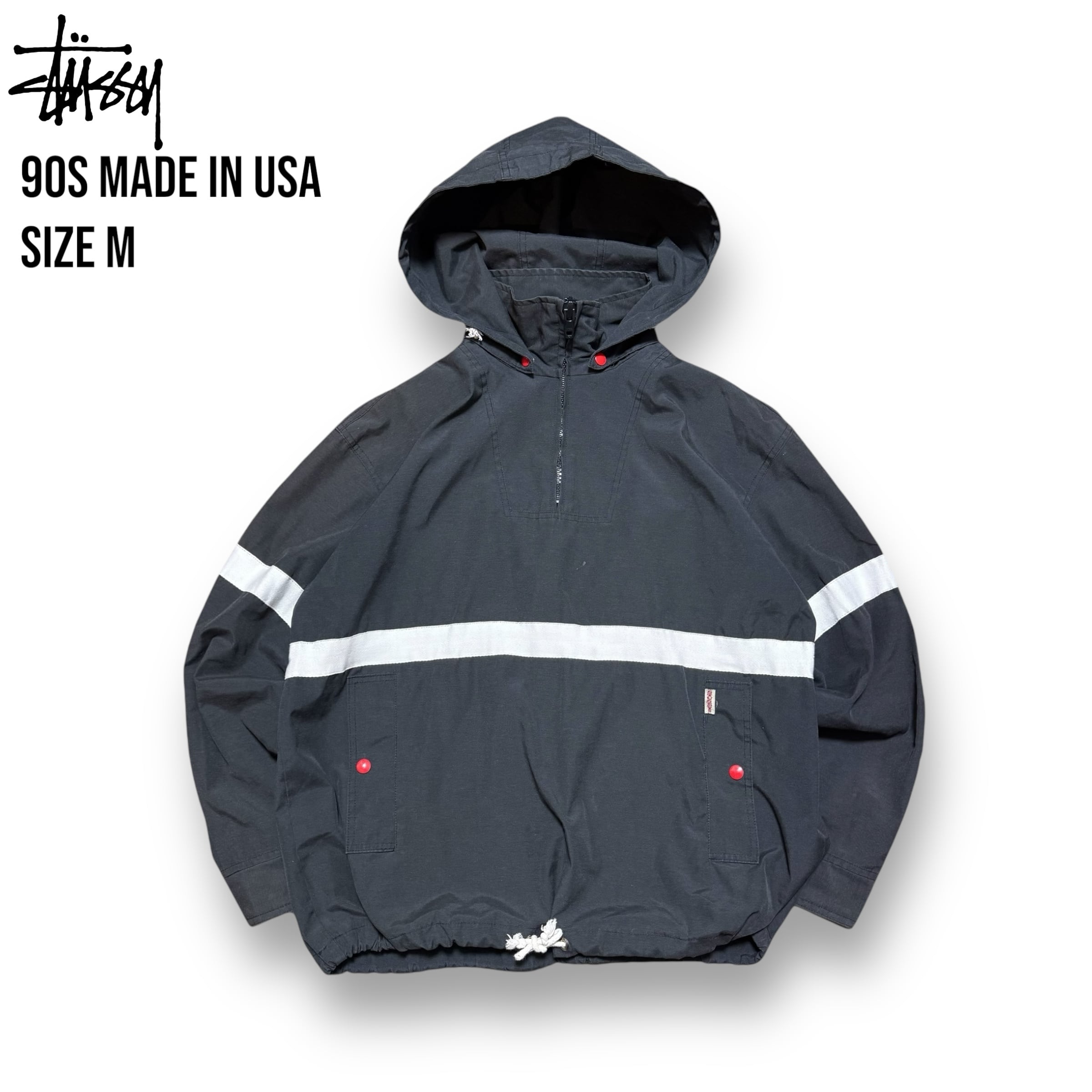 90s old stussy anorak parka