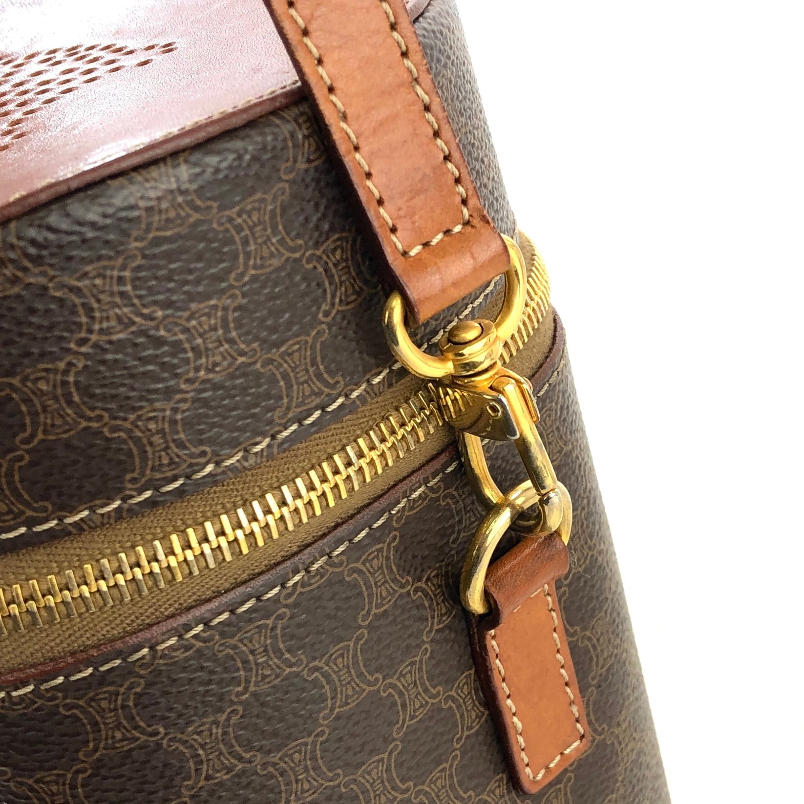 CELINE セリーヌ マカダム トリオンフ ブラゾン PVC×レザー 筒形