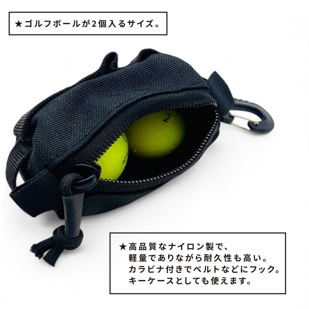 MILITARY / モデル名：ミリタリー ゴルフボールポーチmini（ブラック