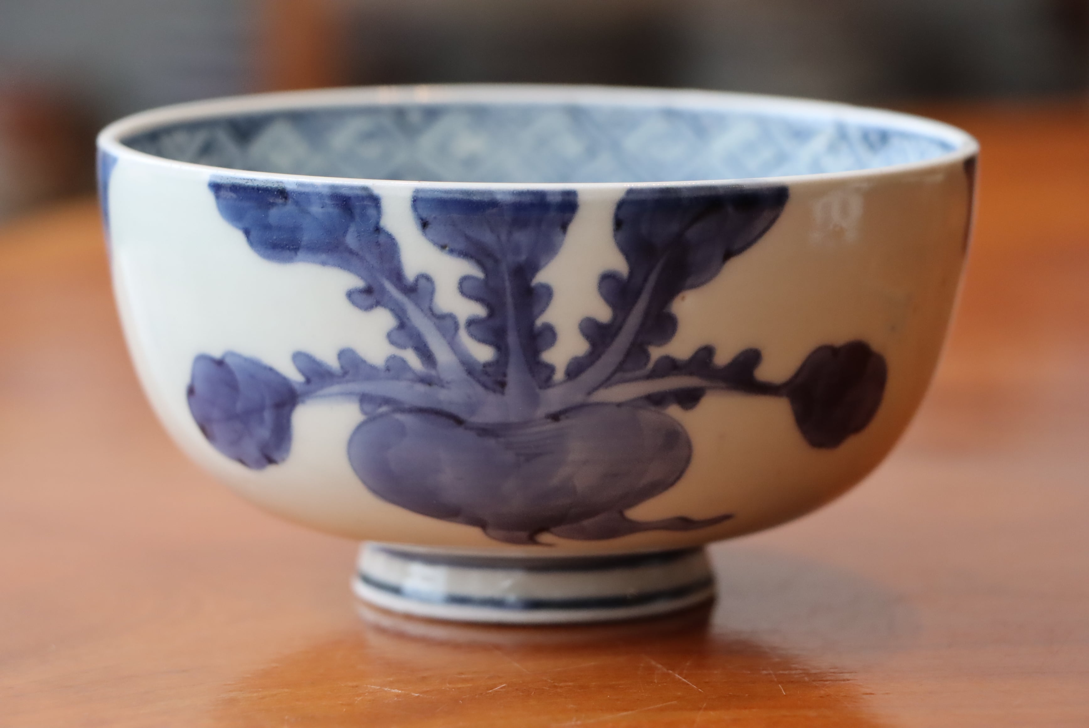 蓋茶碗 古伊万里 染付 蕪蝶文 | (有)新原美術