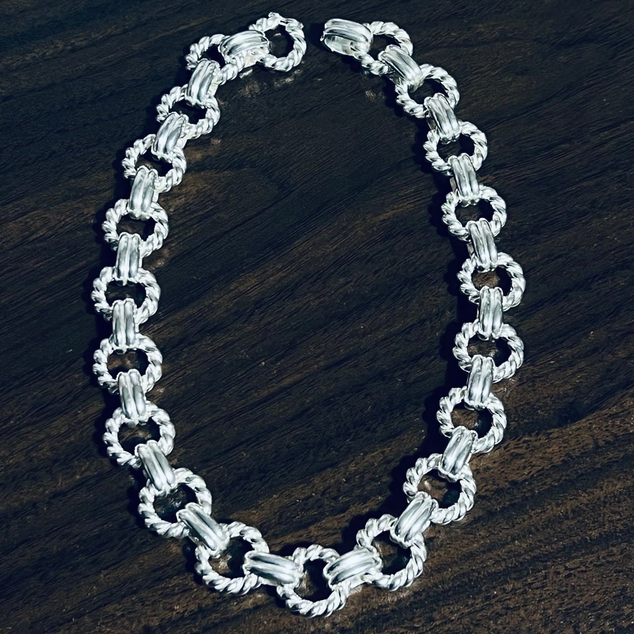 VINTAGE TIFFANY & CO. Twist Circle Link Necklace / W Bracelet