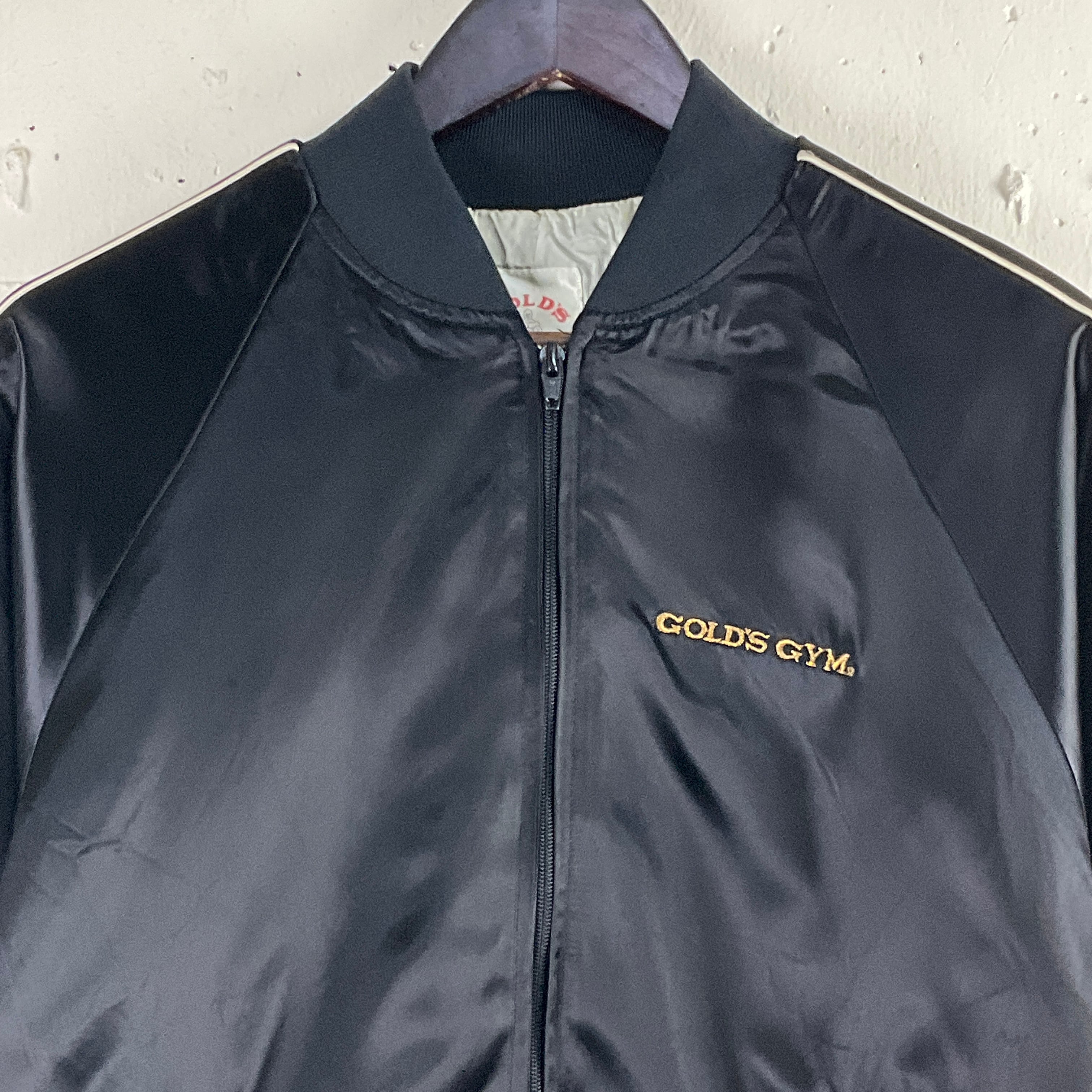 Gold's Gym ゴールドジム サテン スポーツジャケット ブルゾン 刺繍