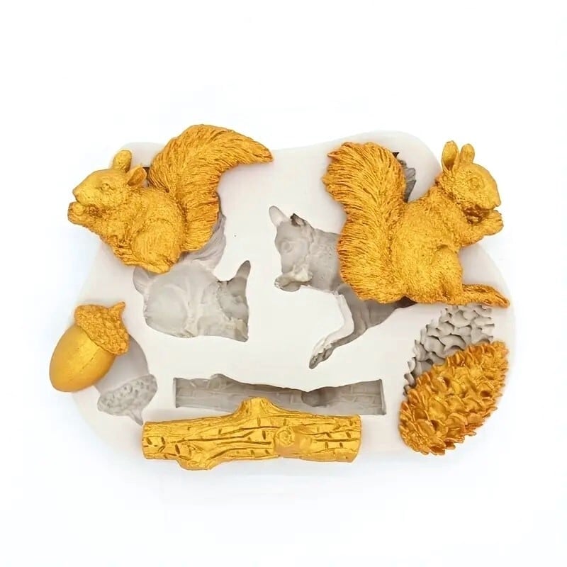 リス＆どんぐり シリコンモールド | シリコンモールド・クレイクラフト