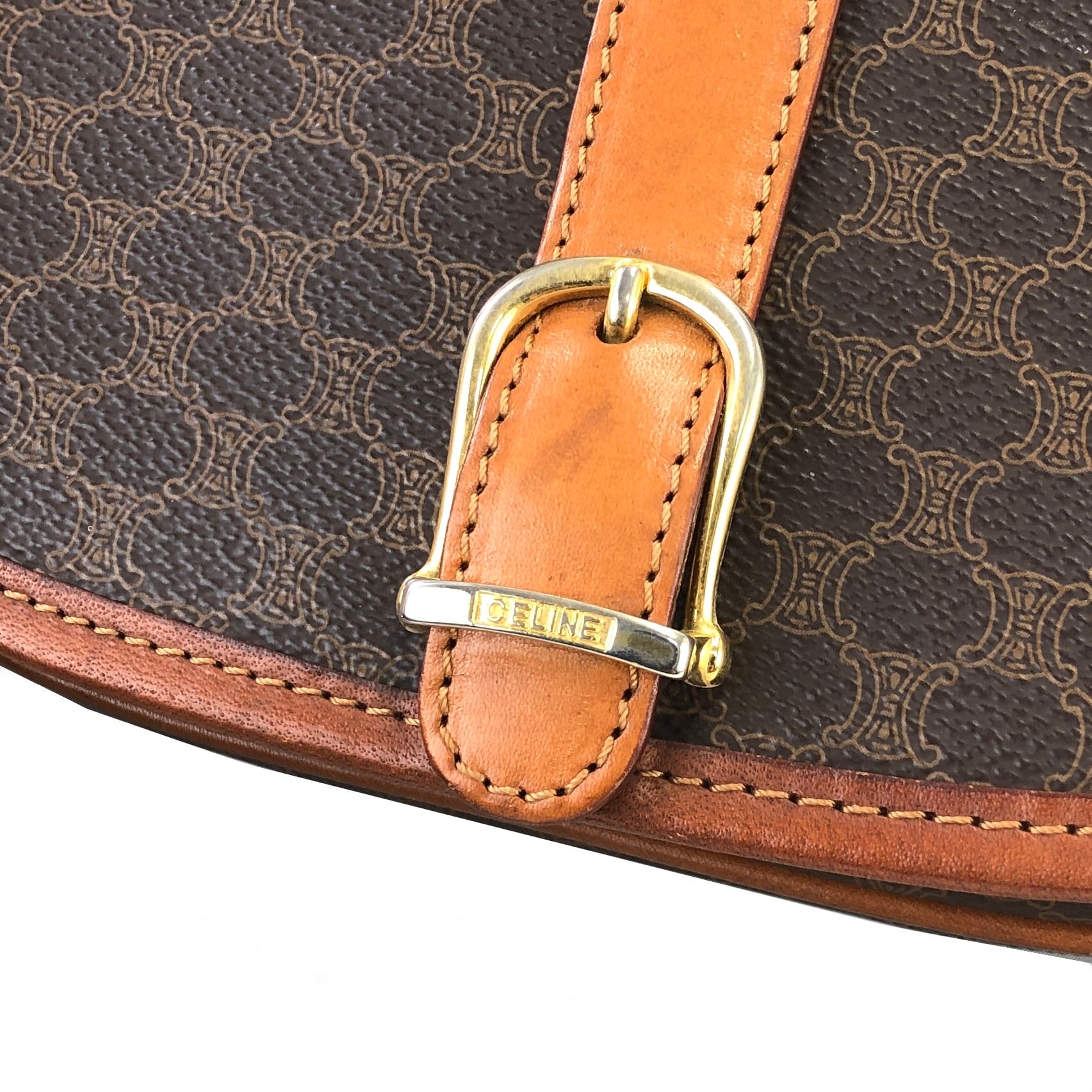 CELINE セリーヌ マカダム フロントベルト フラップ ショルダーバッグ