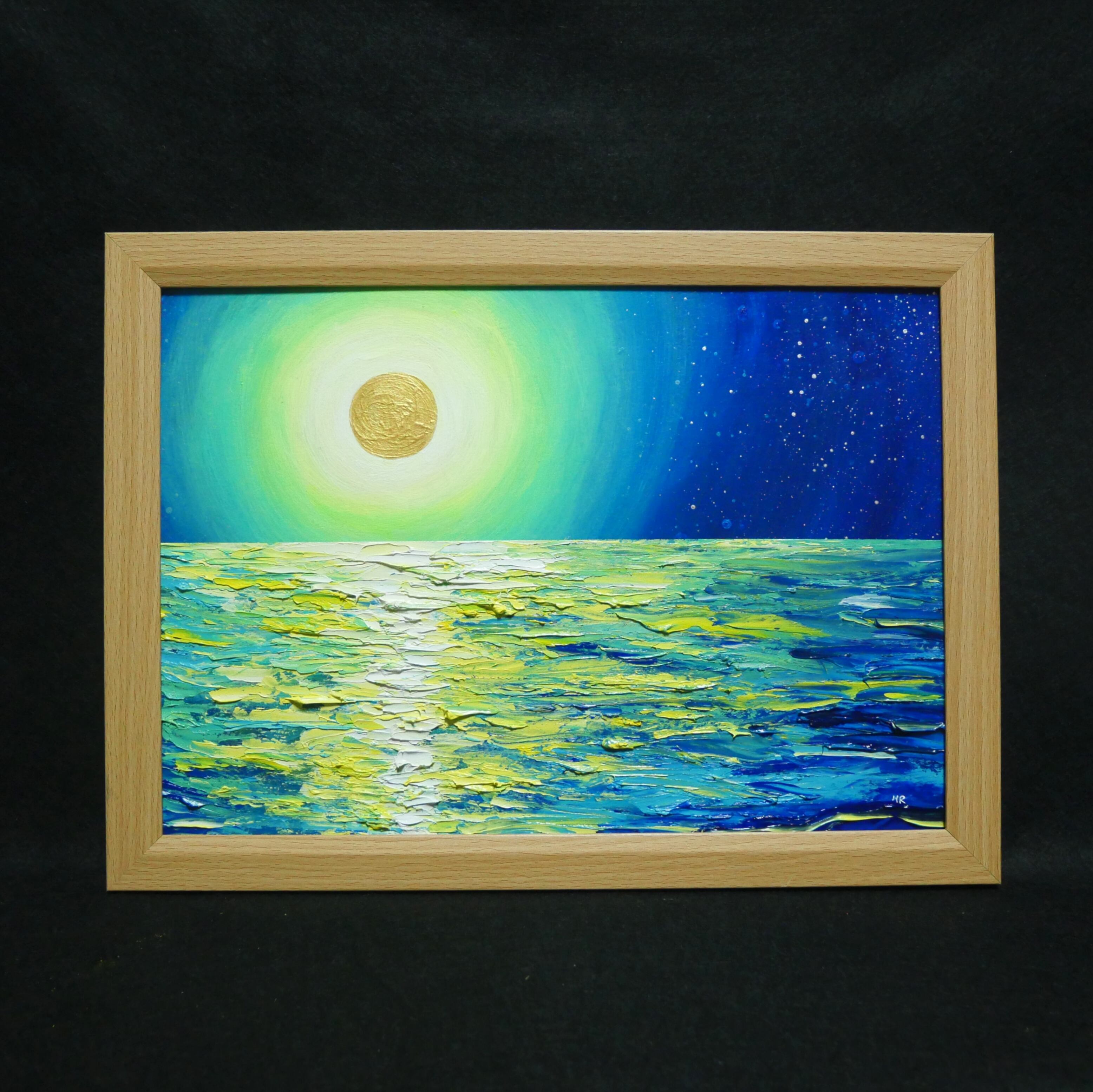 油絵 油彩 油彩画 絵 絵画 【満月の夜に月の光】 | HIROSHI1990