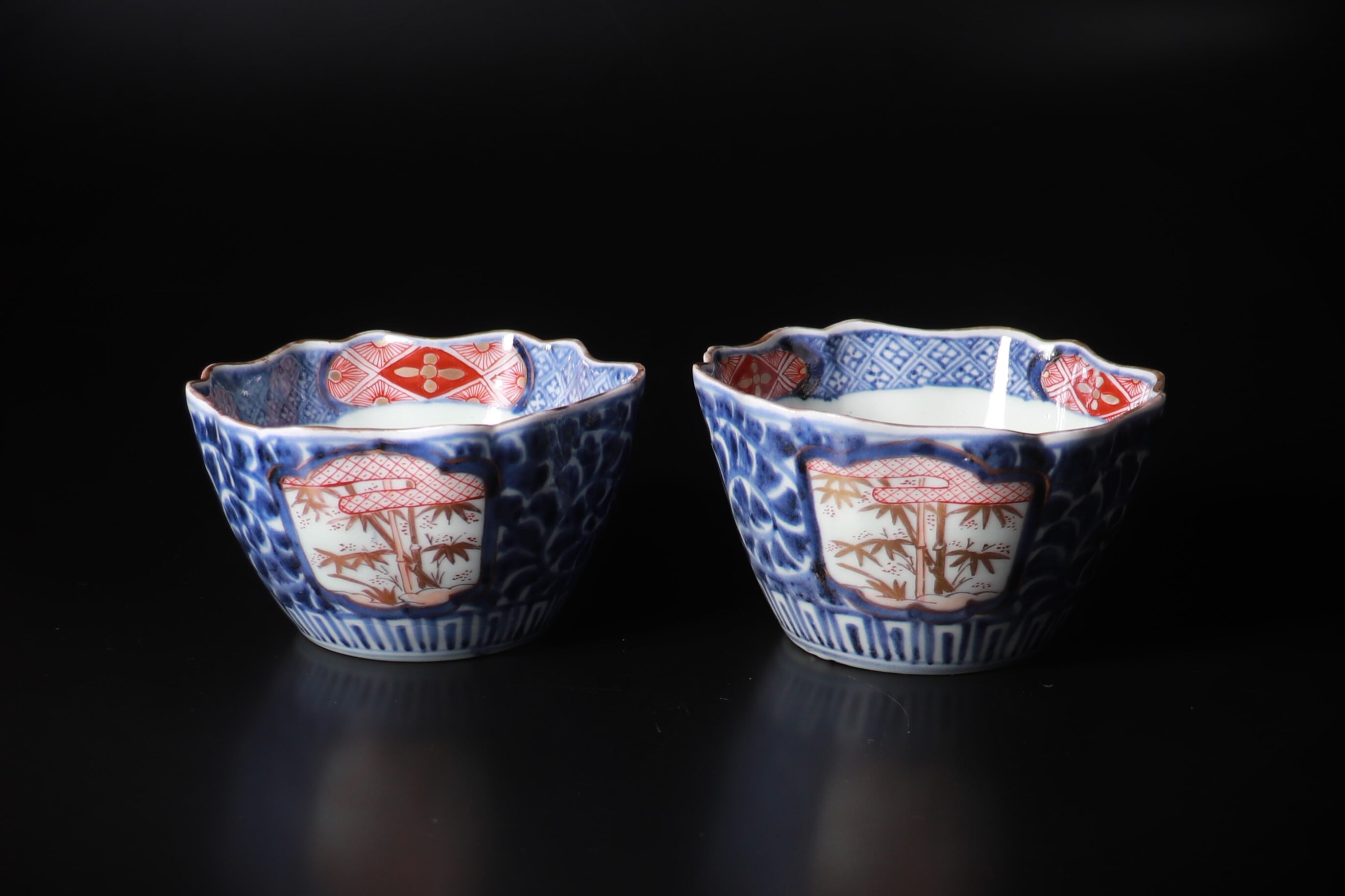 古伊万里染付花唐草文輪花向付 | KATAKAGO_TOKYO