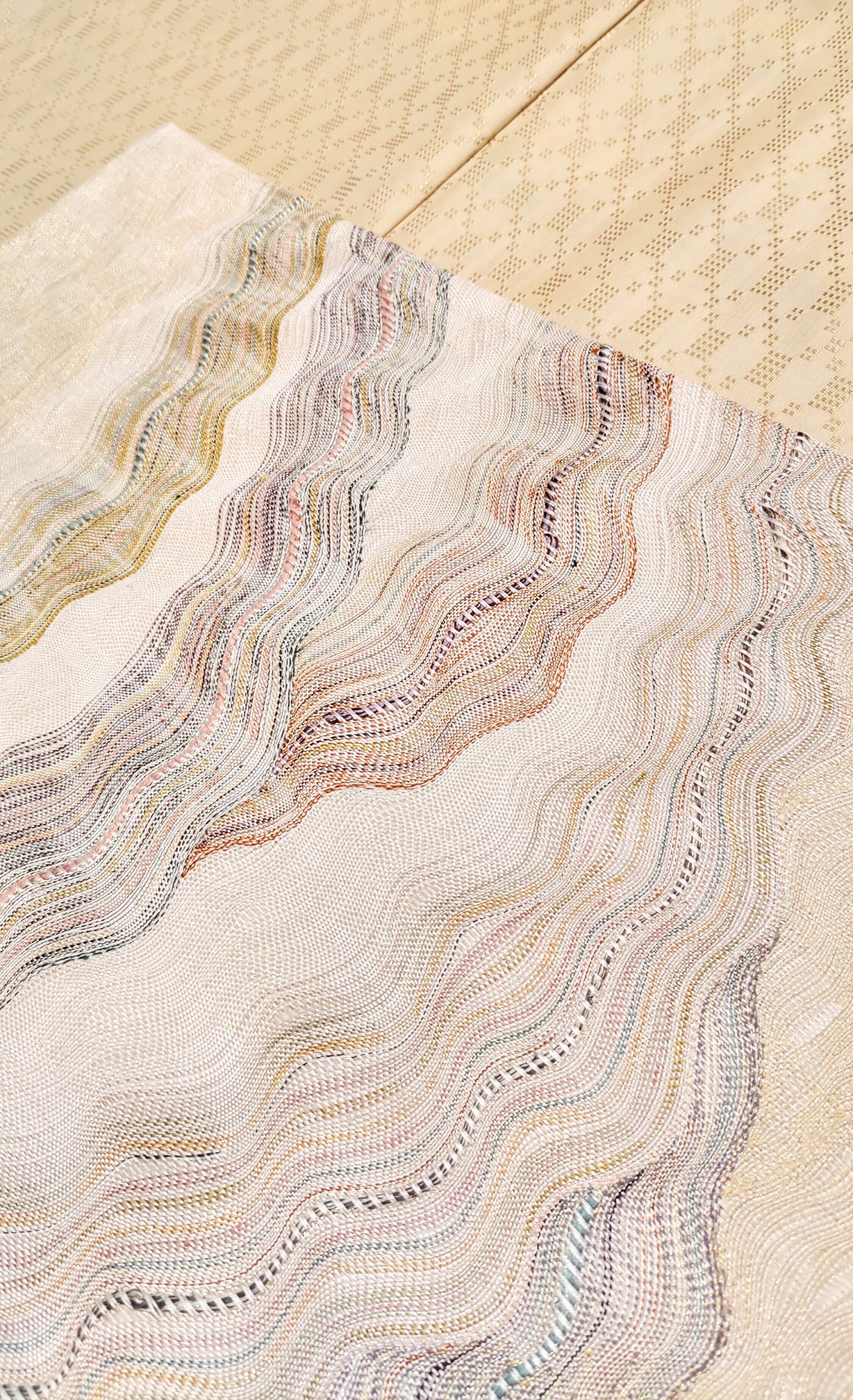 モダンなすくい織のしゃれ袋帯 | リサイクル着物 菅野