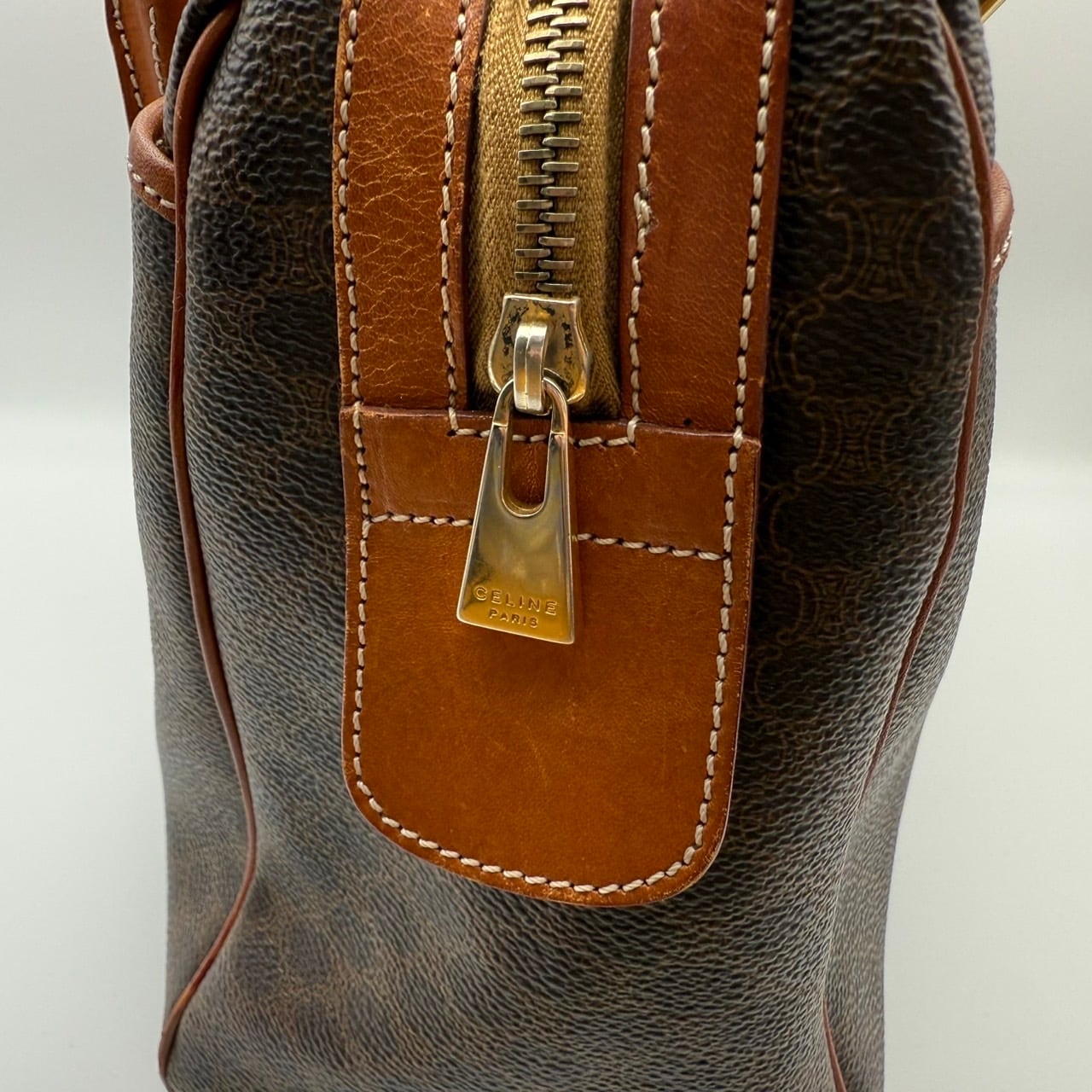 CELINE / セリーヌ マカダム柄 トリオンフ ミニボストンバッグ（PVC