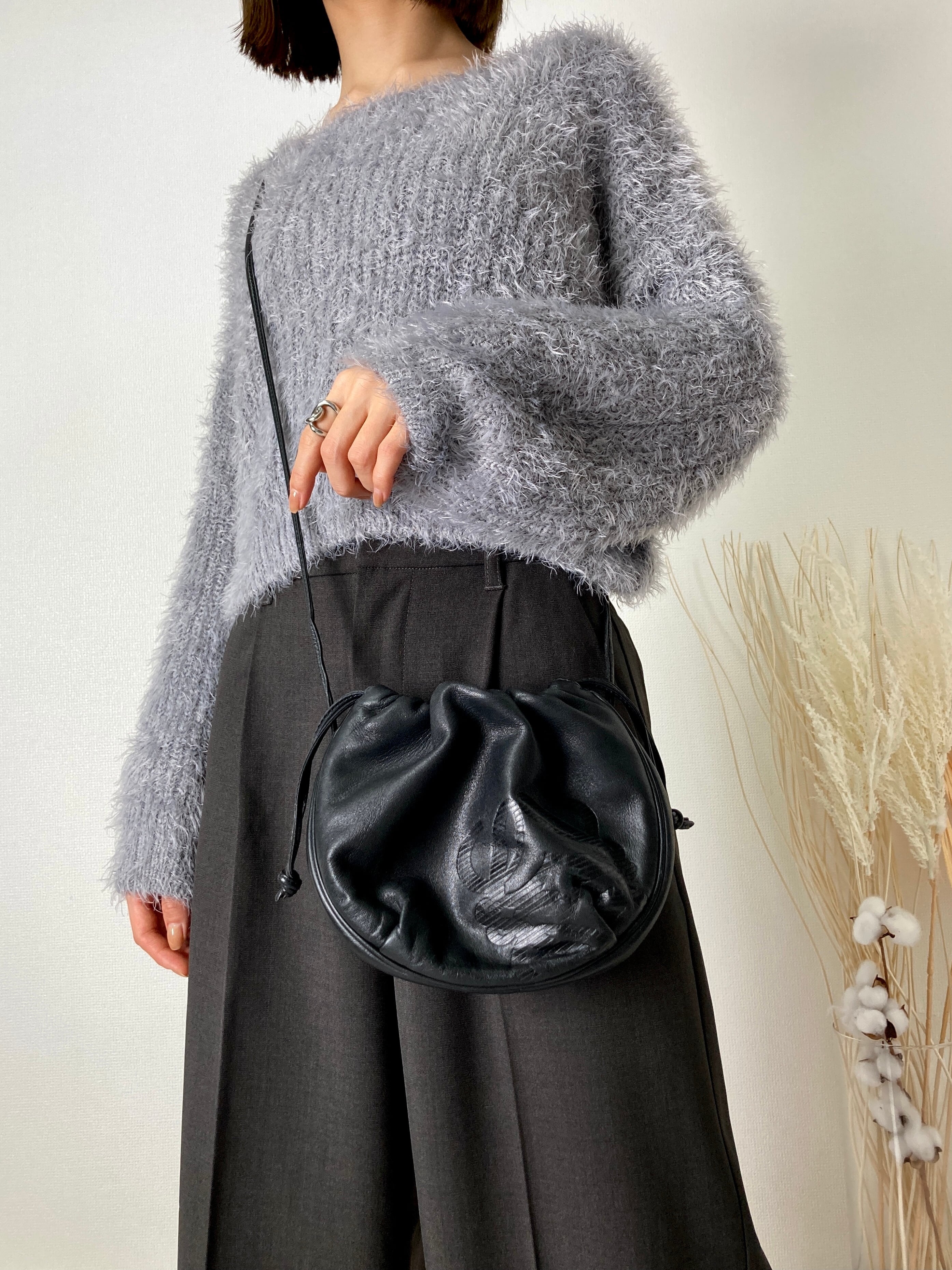 LOEWE ロエベ アナグラム ナッパレザー 巾着 ミニバッグ ショルダー