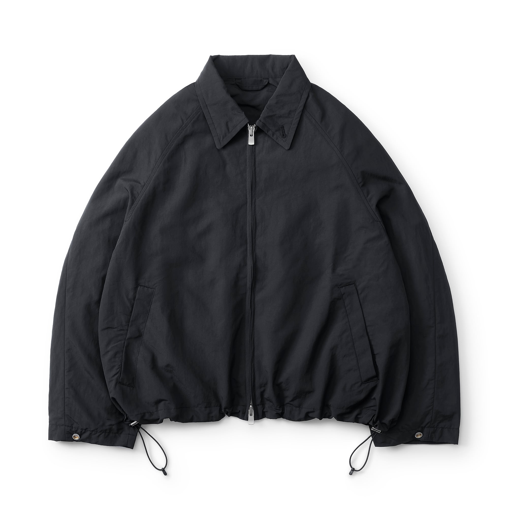 everyone nylon silk track jacket (BLACK) | everyone