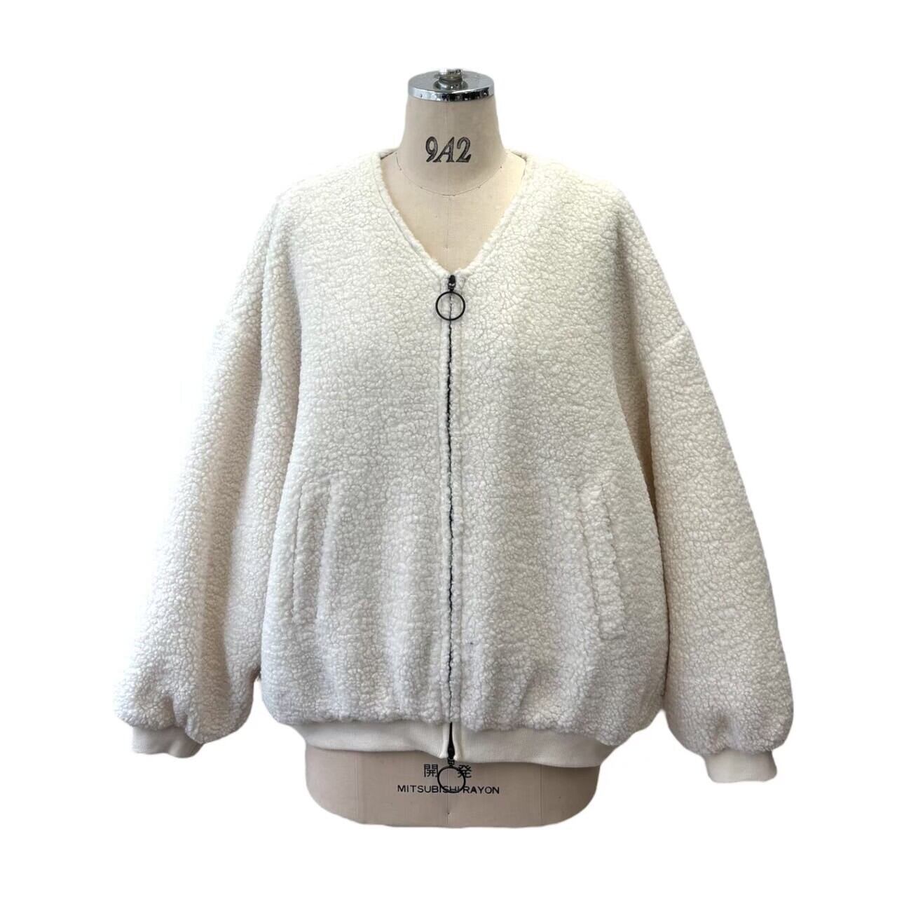 ayane アヤン】バックロゴ刺繍ボアブルゾン | otwostore