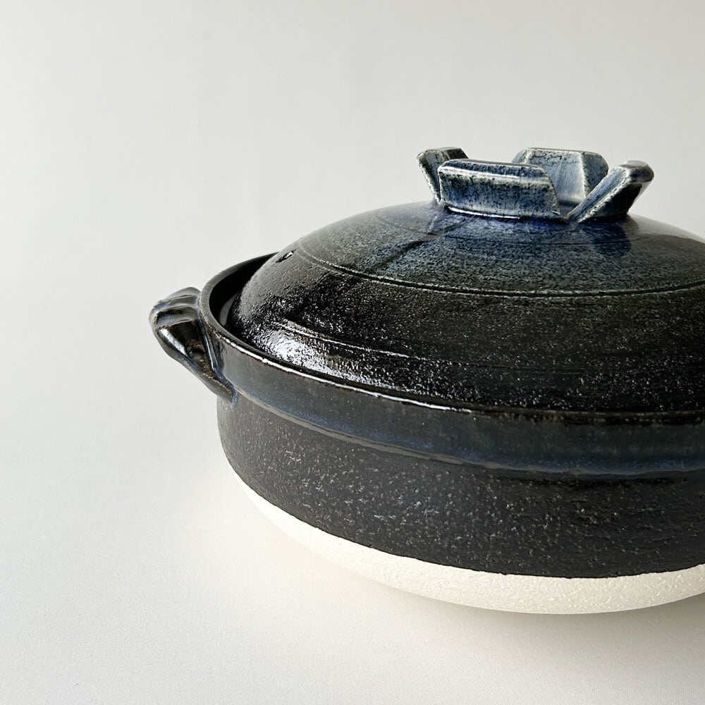 土鍋 9号 直火専用 瑠璃釉 4〜5人用 萬古焼 | みのさらら