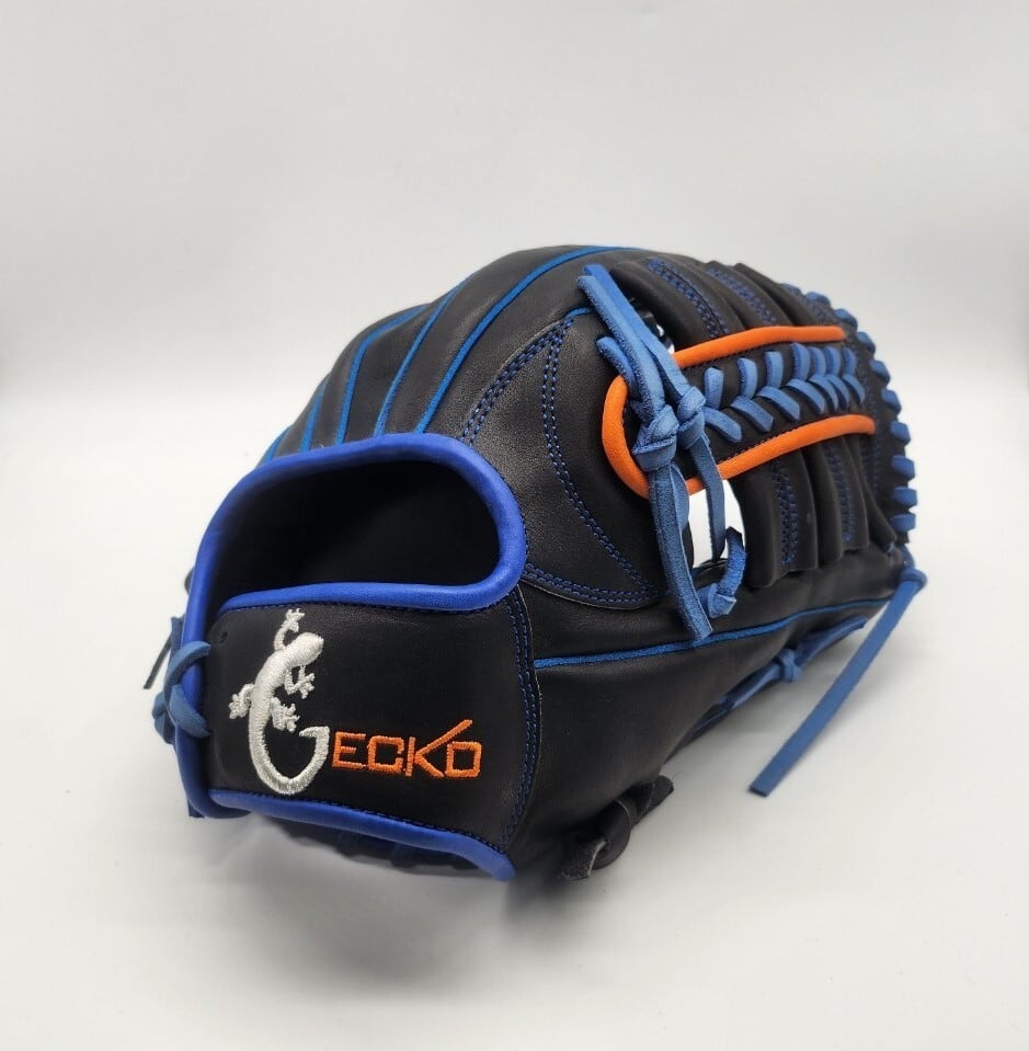 現品限り GECKO ブラック×ブルー 外野手用 12.75インチ 平裏ブラック