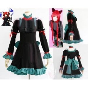 K1733 東方Project◇ 東方地霊殿◇火焔猫 燐 コスプレ衣装+ウィッグ
