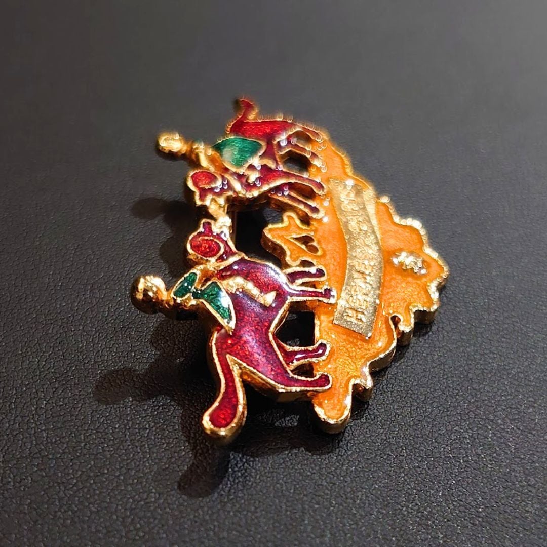 HERMES エルメス 七宝焼 ブローチ 犬と少女 女の子 男の子 犬