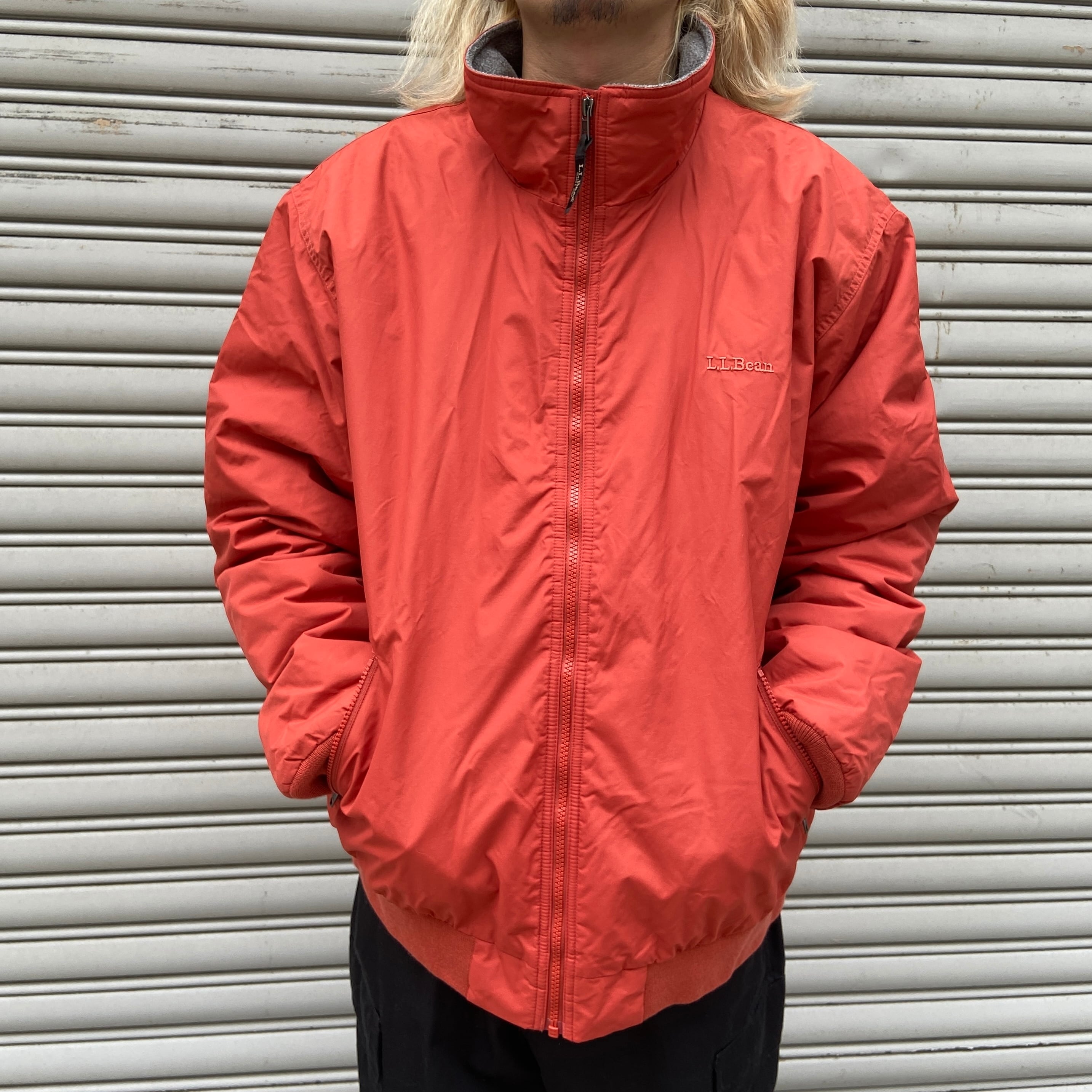 90s エルエルビーン ウォームアップジャケット ナイロン オレンジ XL