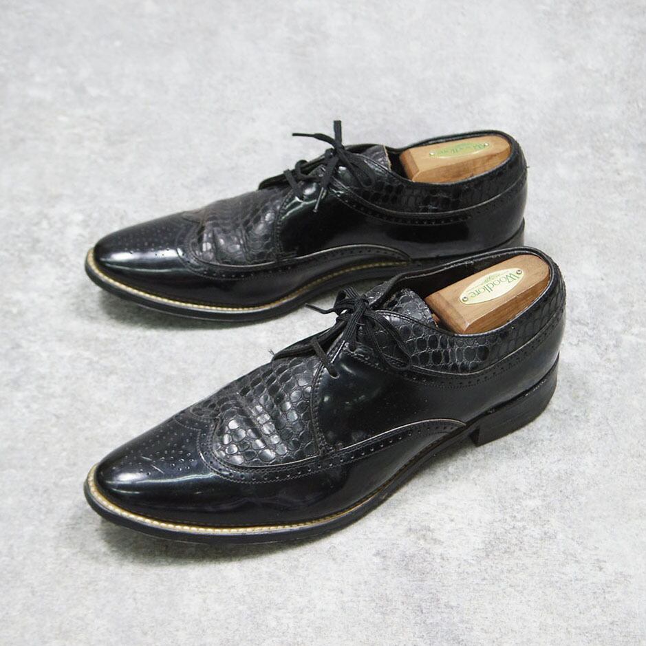 70s USA製ヴィンテージSTACY ADAMS革靴10D白タグレザーシューズ