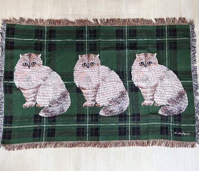 松尾ミユキ タペストリーラグ ラグマット 150cm×90cm 猫 ねこ Lin