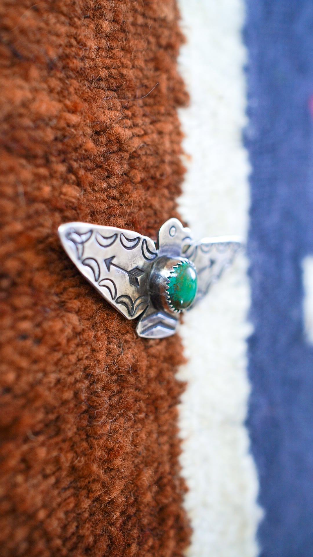 1940-1950s】ナバホ ターコイズ & サンダーバード & アロー ピン