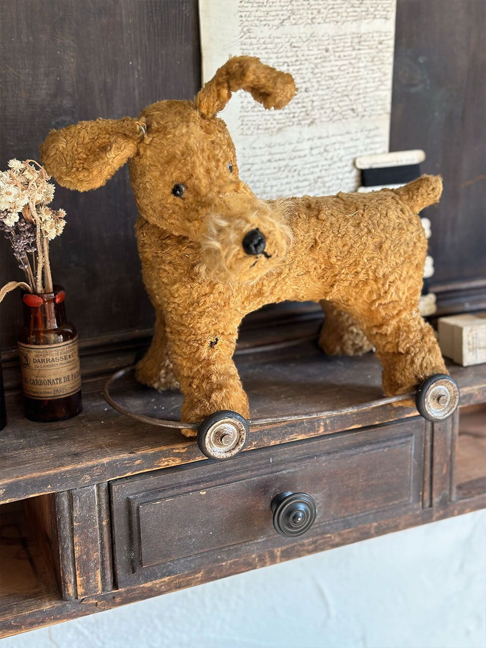 車輪付き犬のぬいぐるみ | Brocante de La Cocotte （フランス