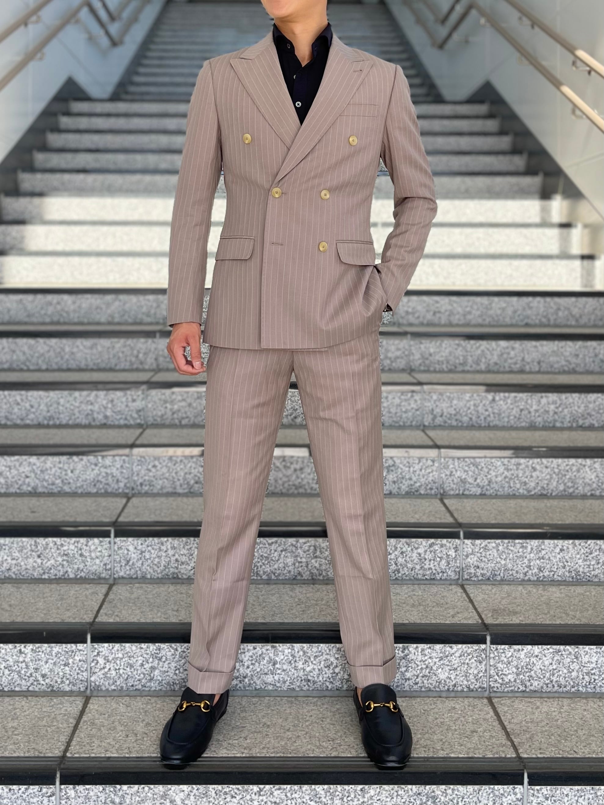 ストライプダブルスーツ【三色展開】 | Wide Range