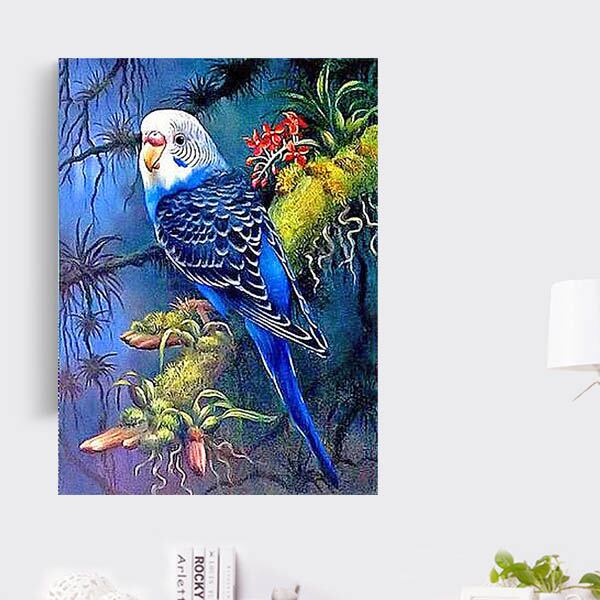 中級 フル ダイヤモンドアート キット ビーズ刺繍 セキセイインコ 小鳥