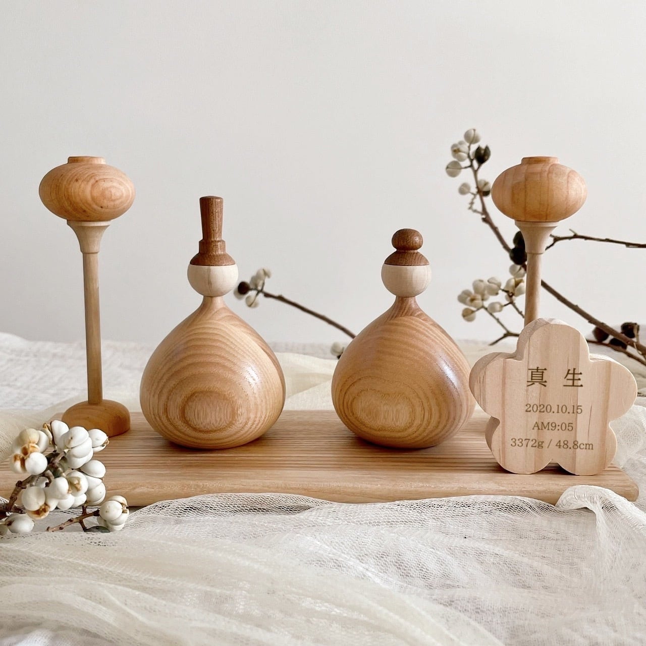 木製 雛人形 Type-B / 【2月末に発送】Wooden Hina Dolls 木製お雛様