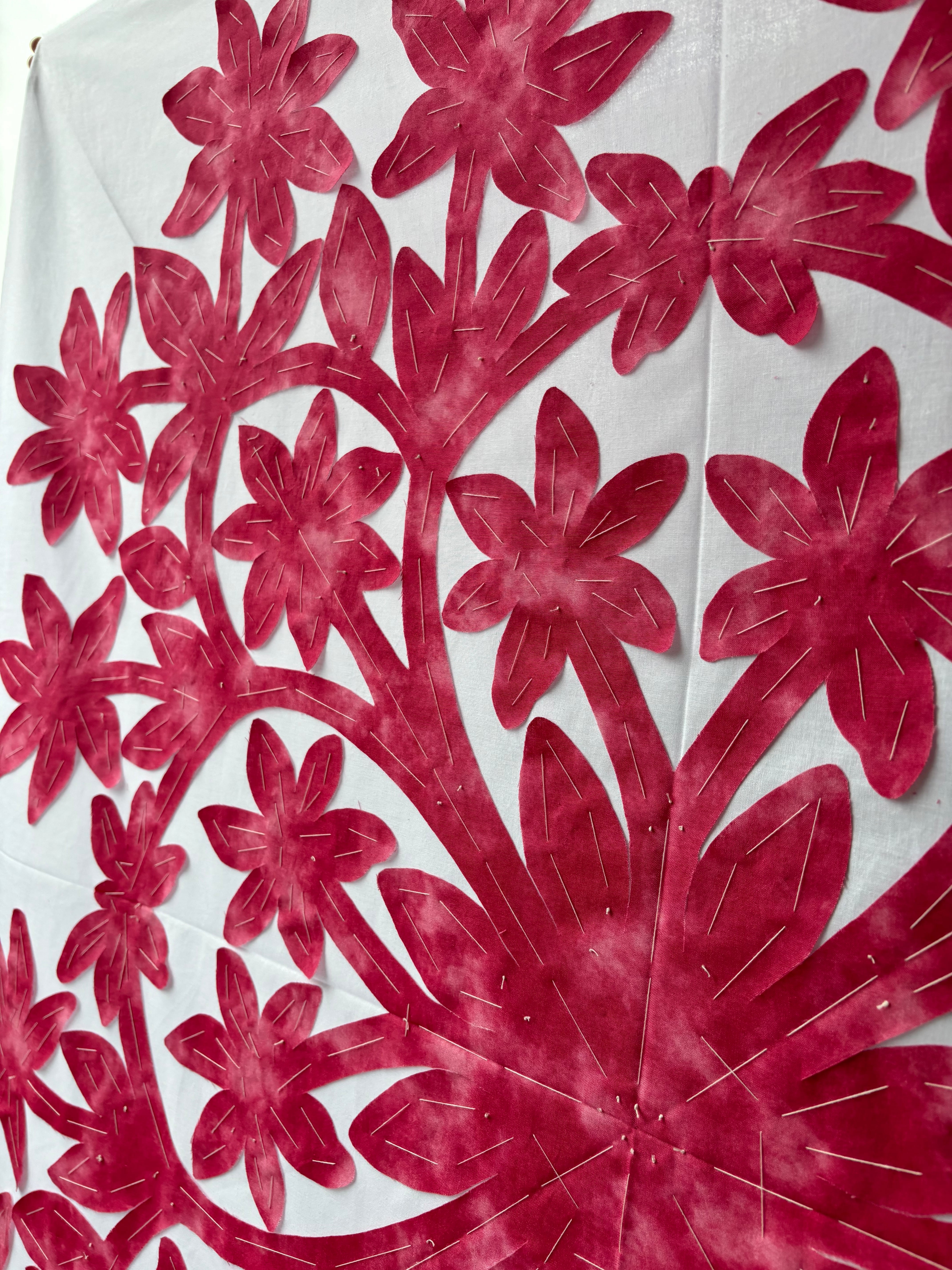 Sold Out】しつけ済みハワイアンキルトキット「ティアレのタペストリー