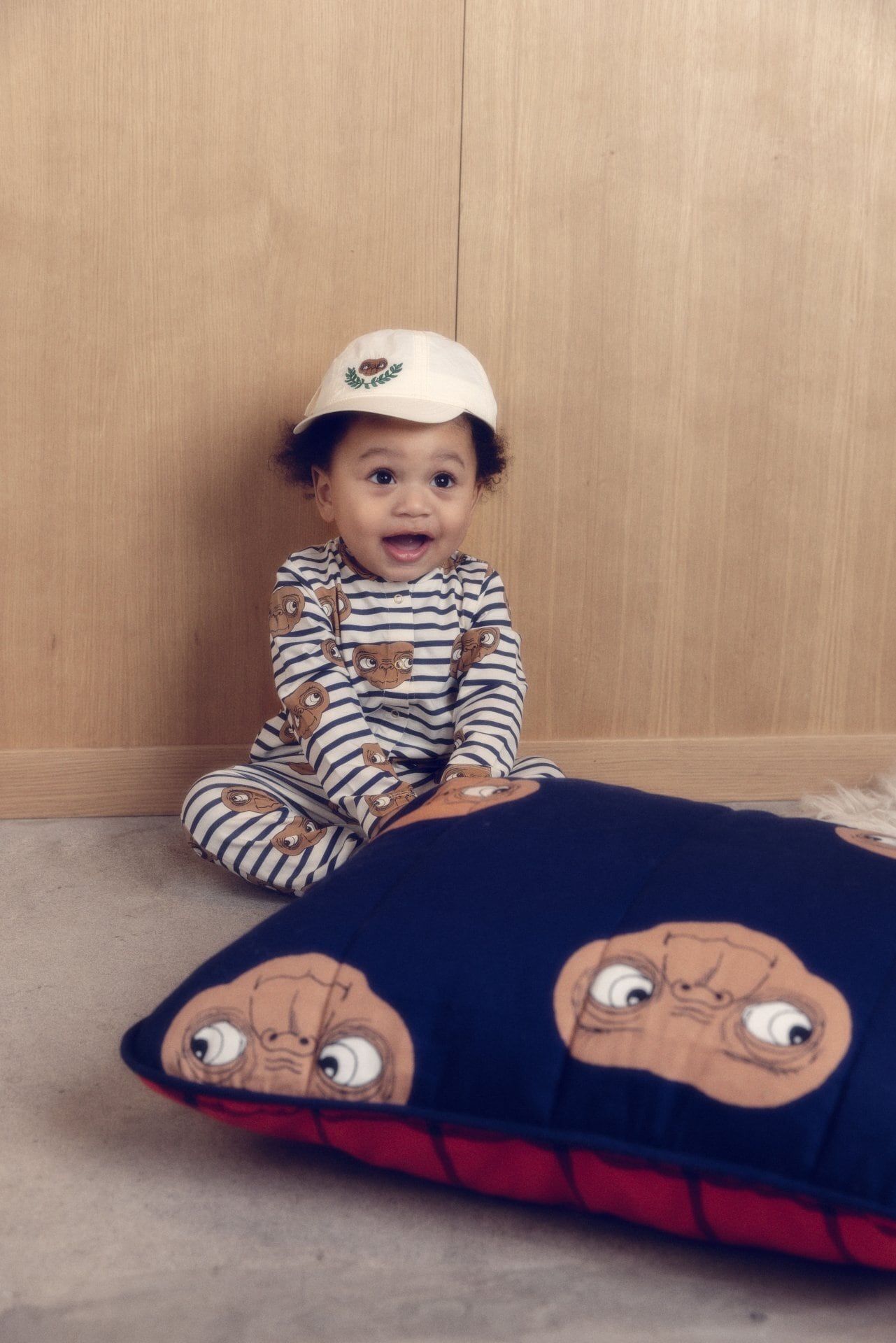 26SS pre】minirodini( ミニロディーニ )E.T. stripe aop jumpsuit