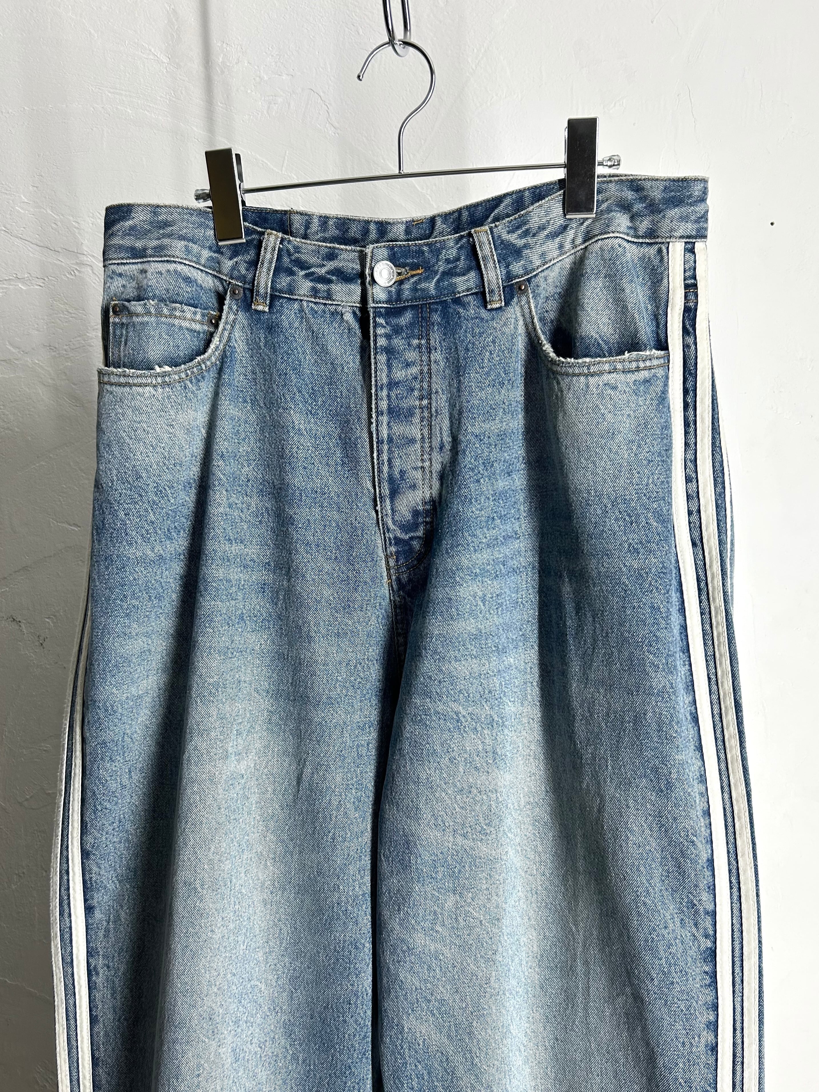 23SS BALENCIAGA×adidas Side-line Baggy Denim Pants ITALY製 | VOLAR