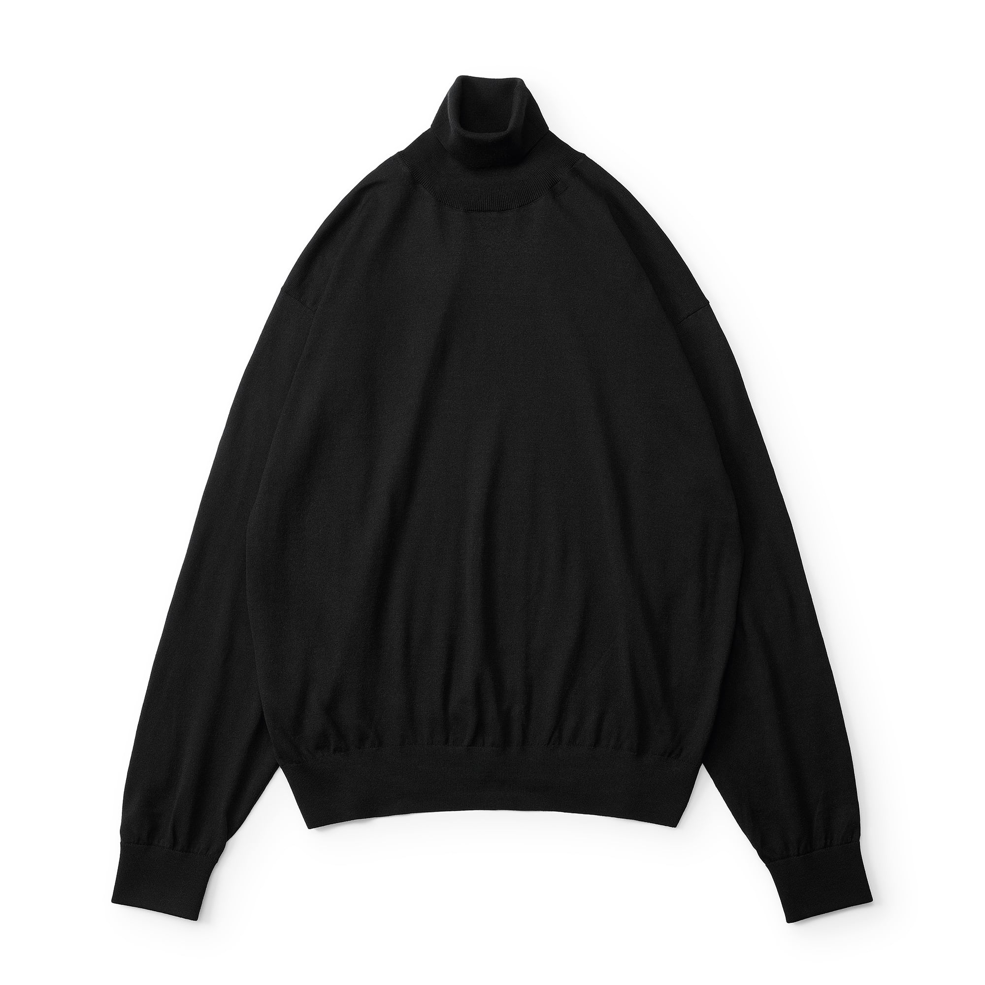 everyone high gauge turtle knit sweater (BLACK) | everyone