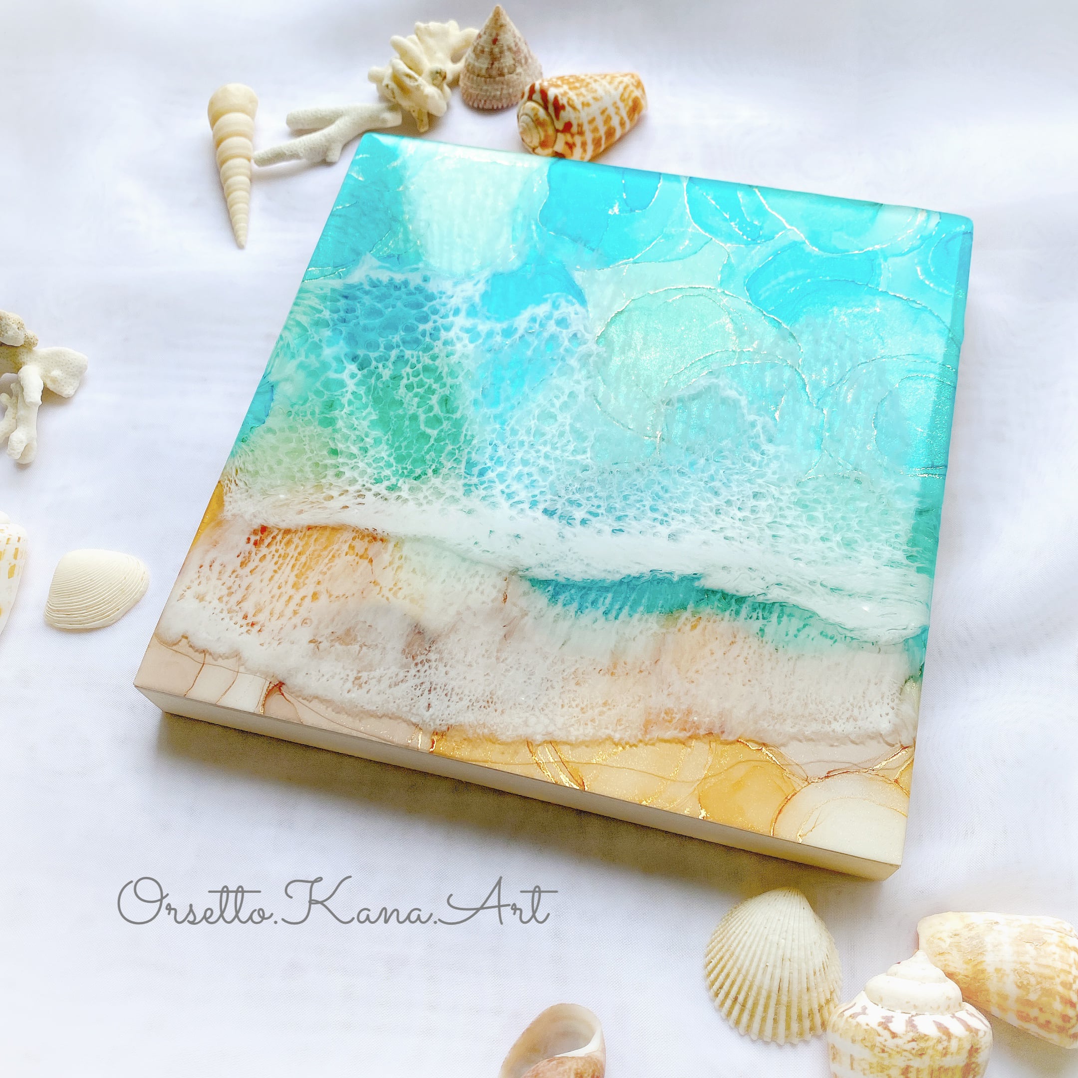 アルコールインクアート＊海アート | Orsetto.Kana.Art
